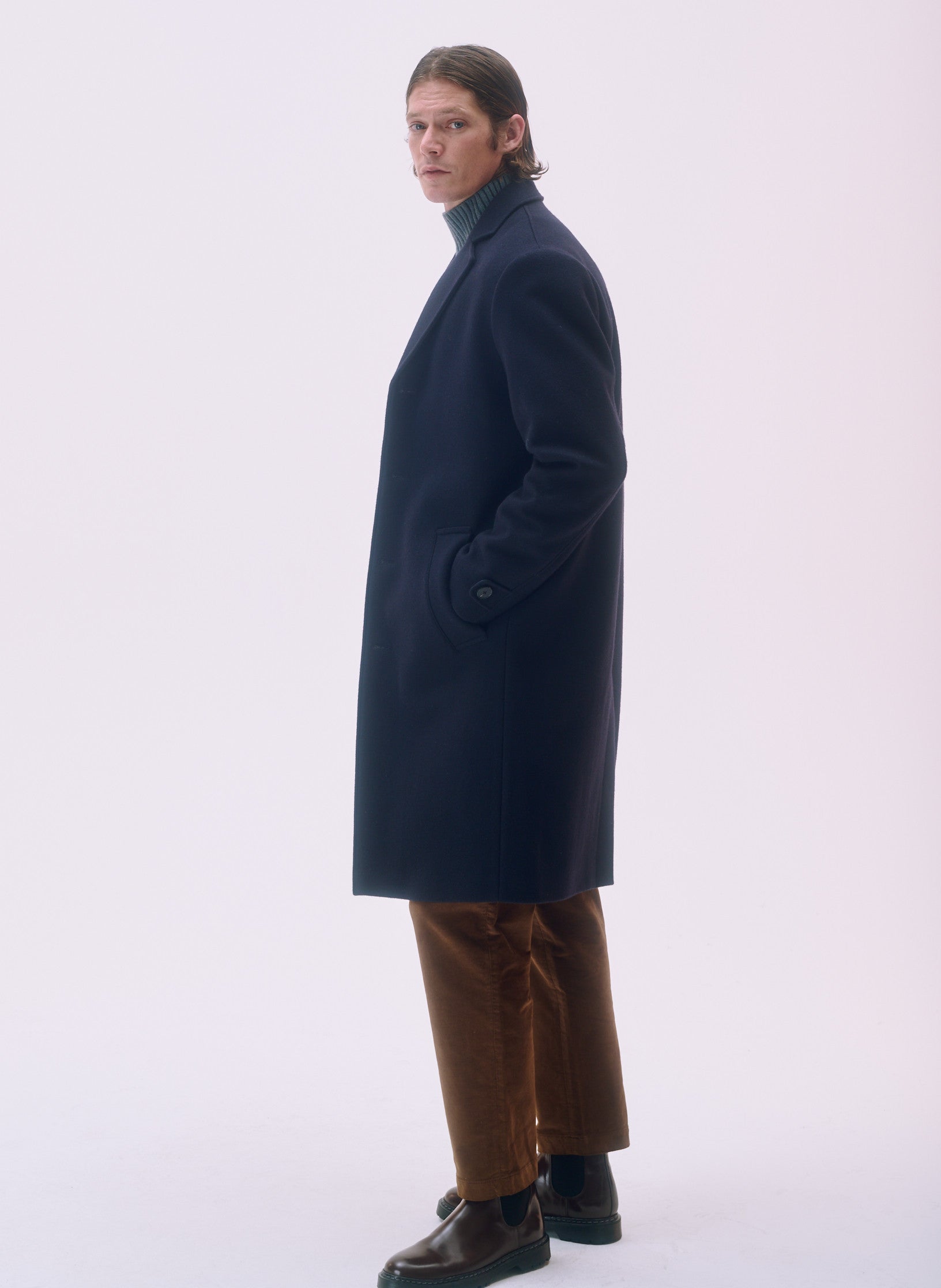 manteau pardessus laine unisexe homme femme bleu