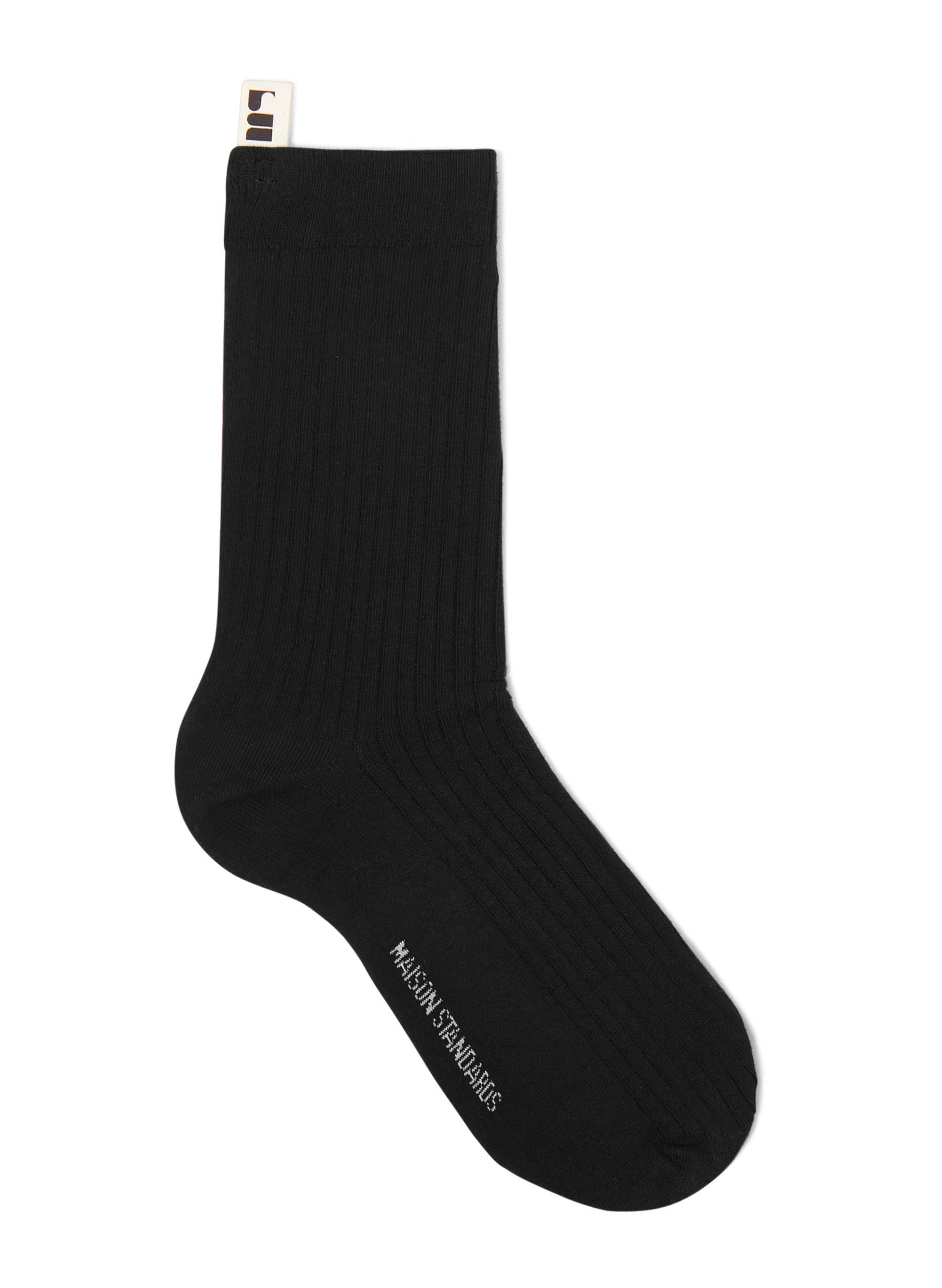 chaussette unie noire unisexe homme femme coton