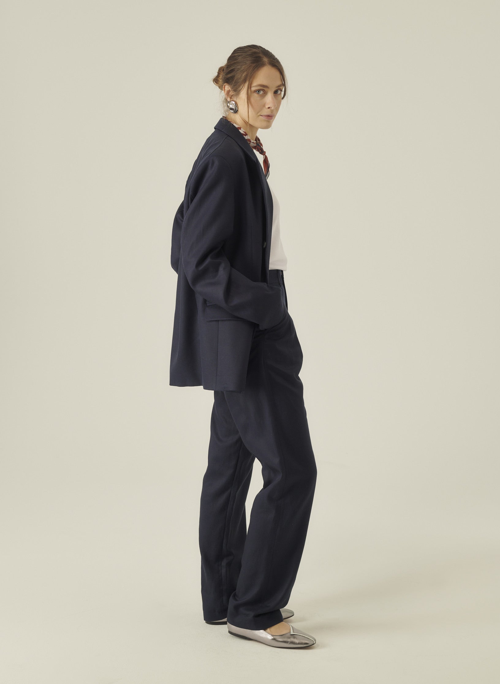 veste croisee lin lyocell bleu homme femme ukraine