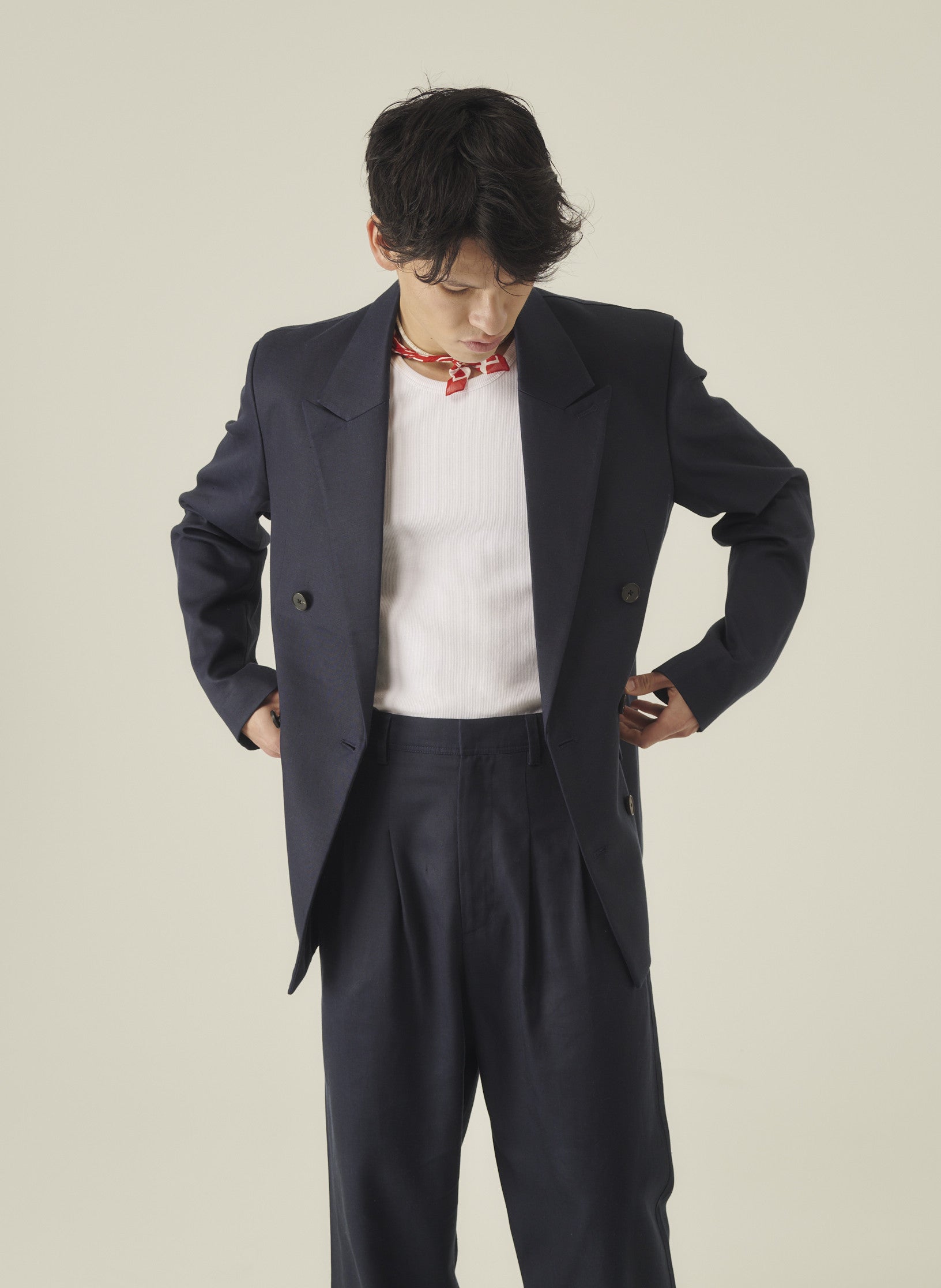 veste croisee lin lyocell bleu homme femme ukraine