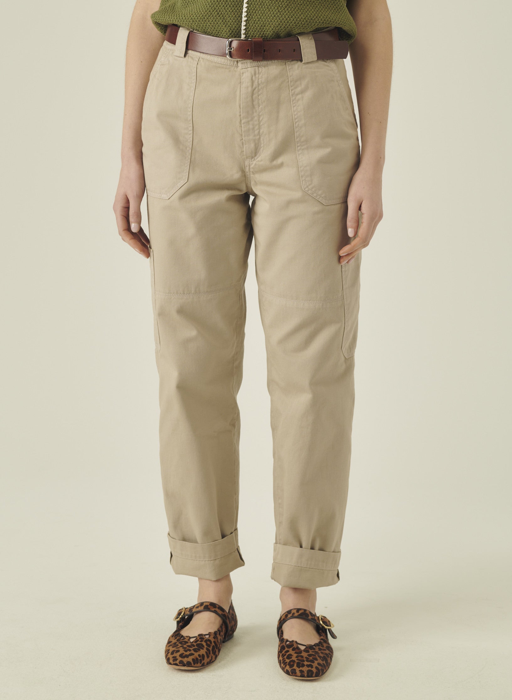 cargo pantalon loose beige homme femme unisexe