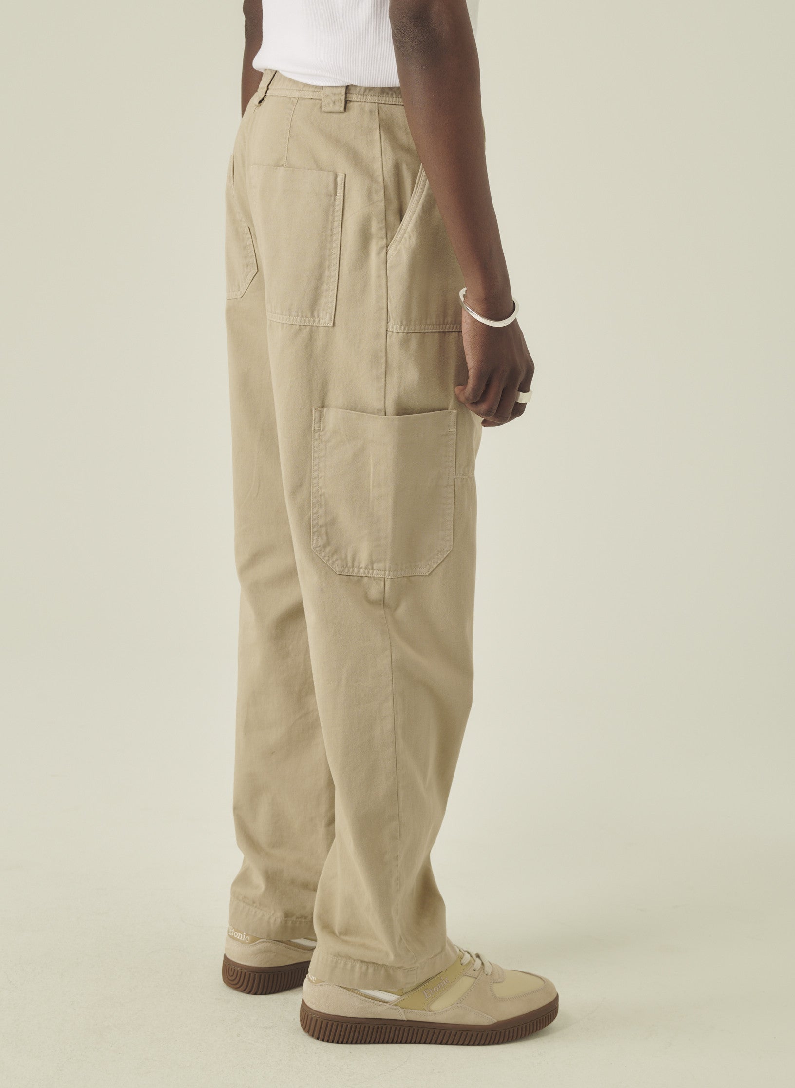 cargo pantalon loose beige homme femme unisexe