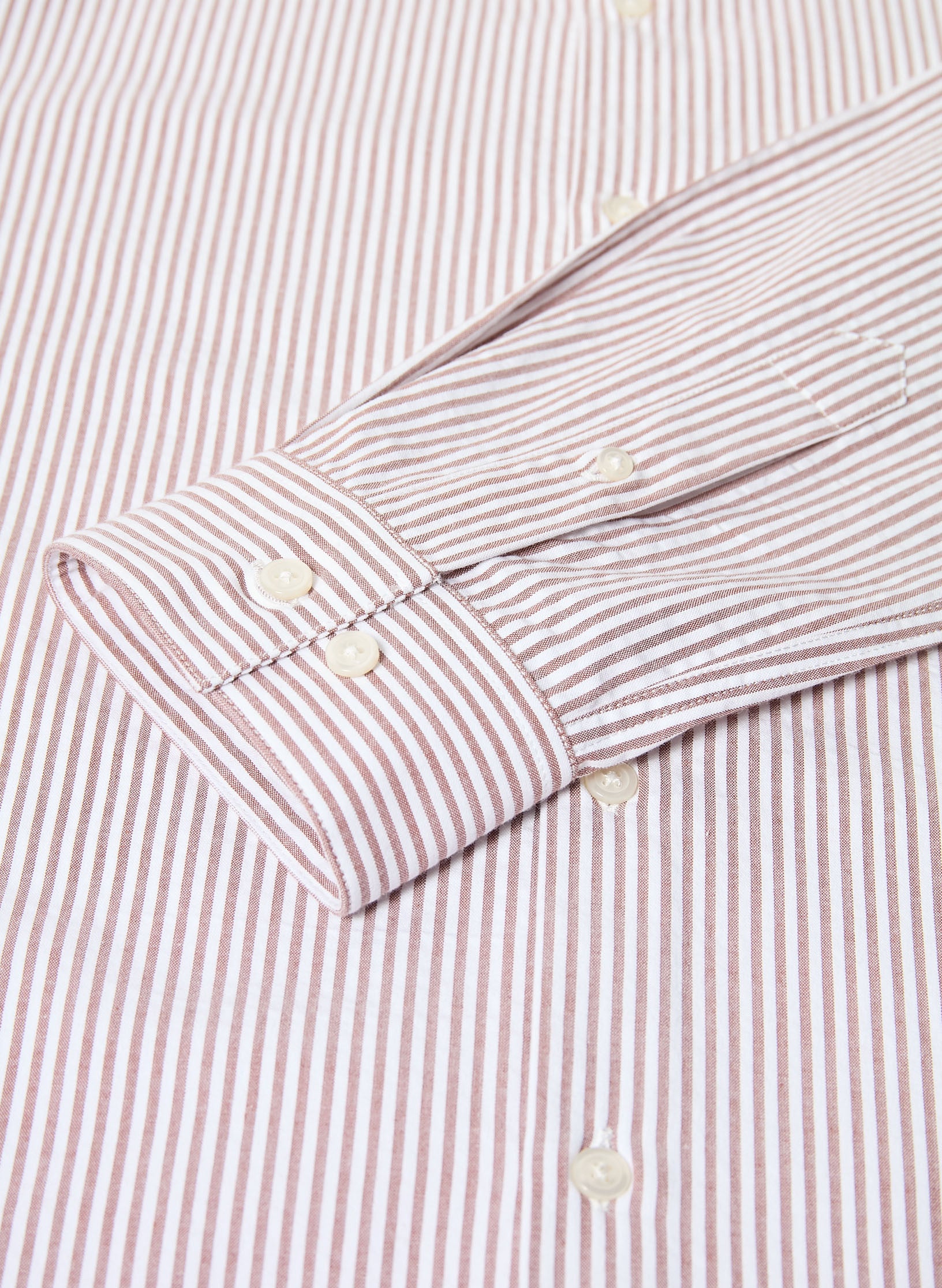 chemise col mao seersucker marron homme