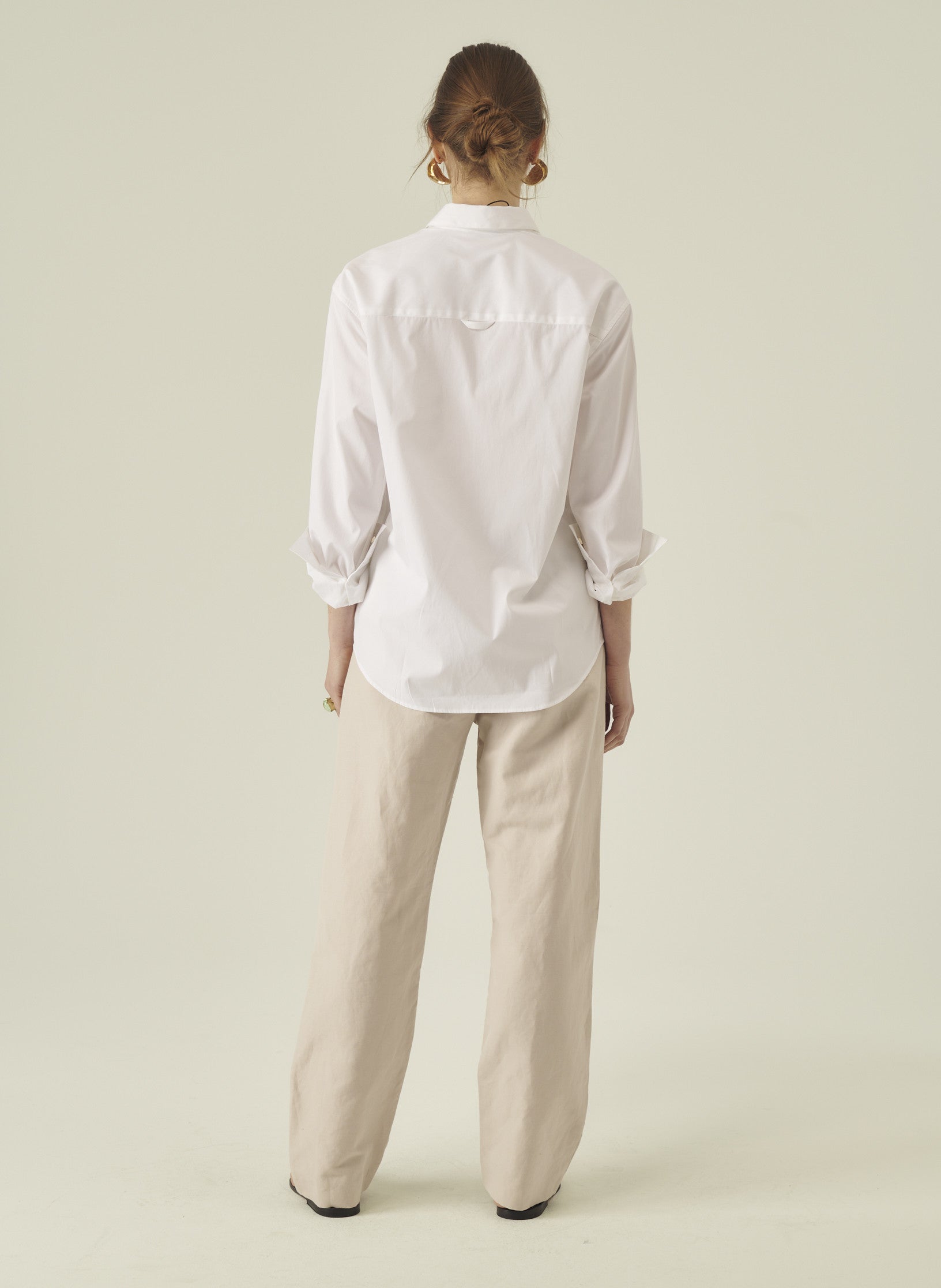 chemise loose unie femme homme coton blanche