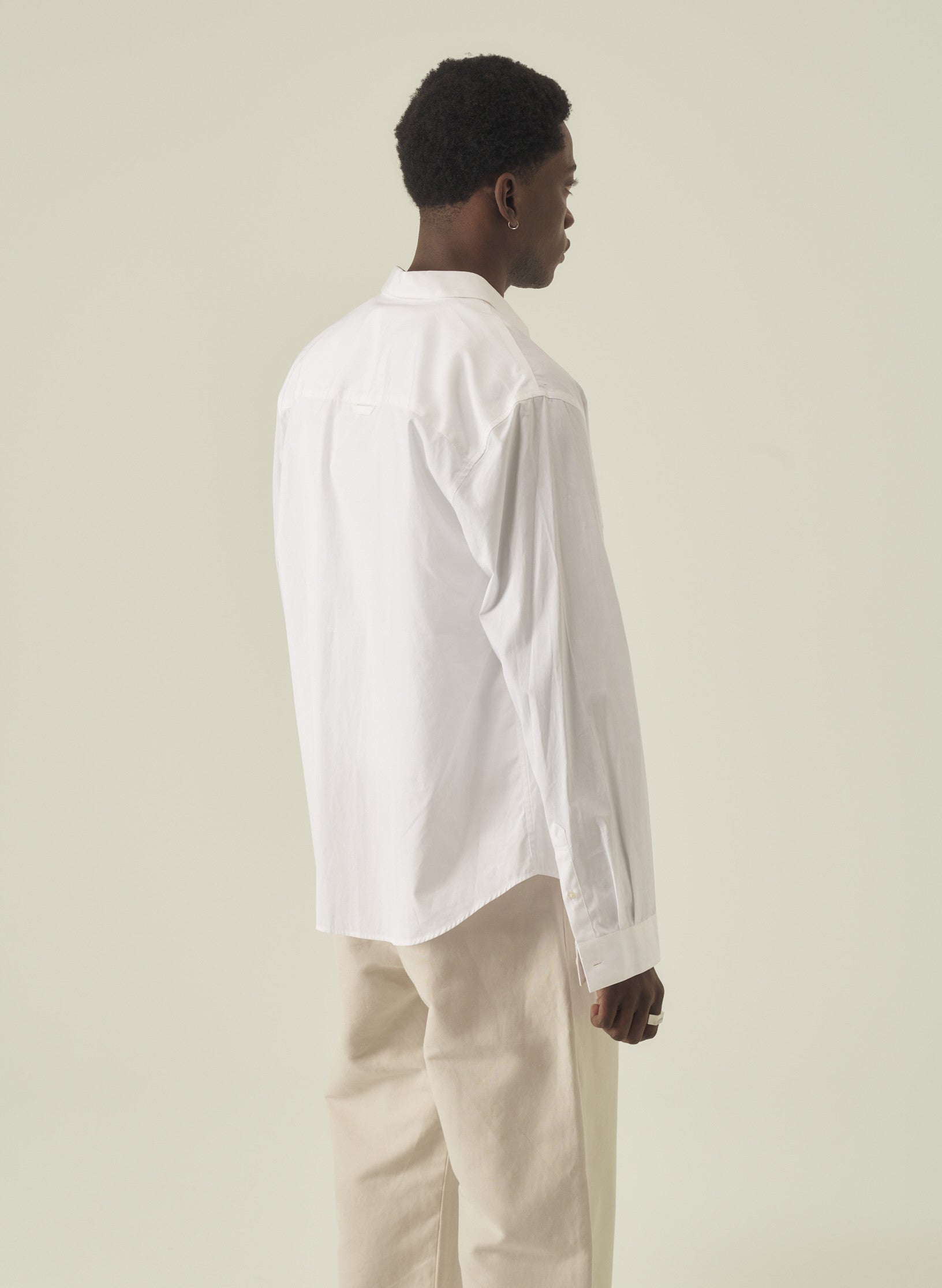 chemise loose unie femme homme coton blanche