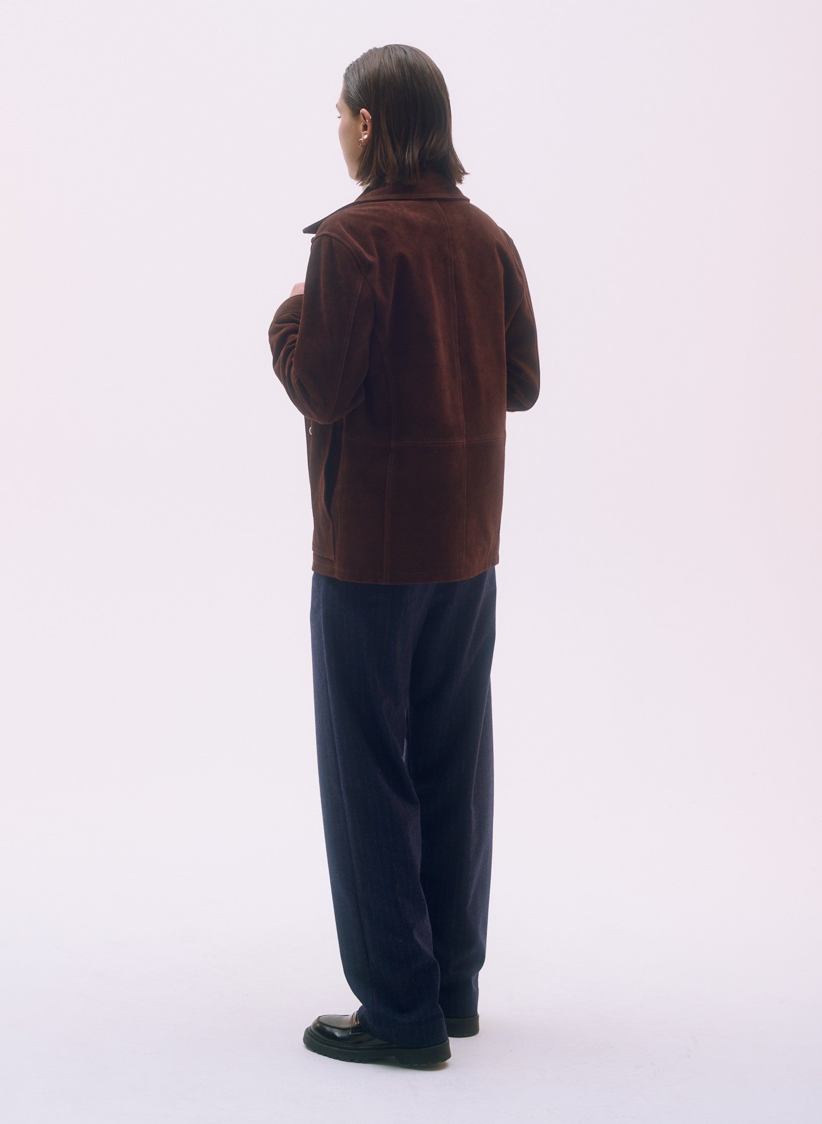 pantalon pince flanelle bleu homme femme unisexe