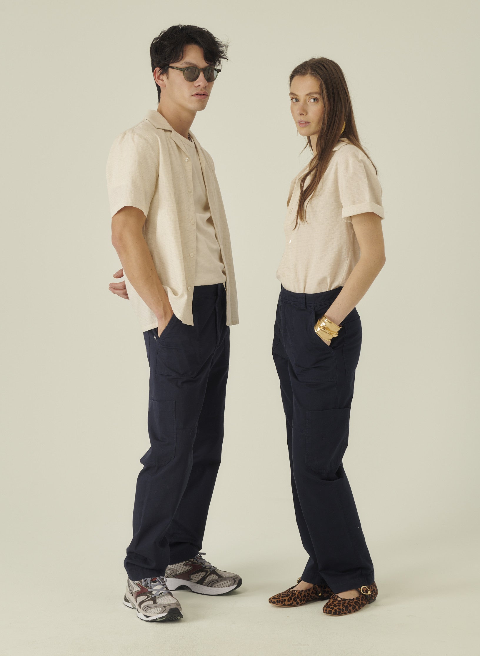 cargo pantalon loose bleu homme femme unisexe