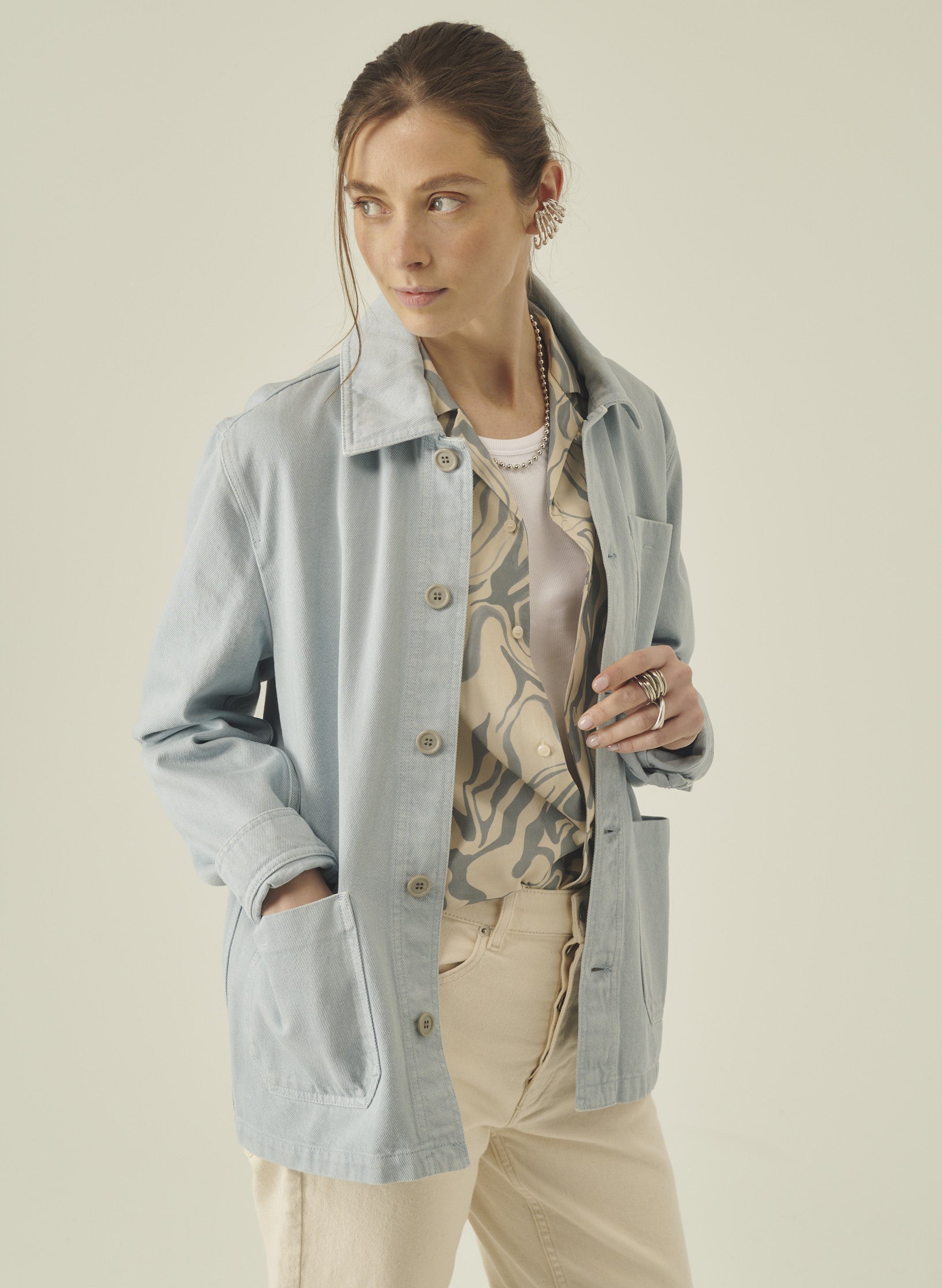 veste peintre bleu homme femme unisexe