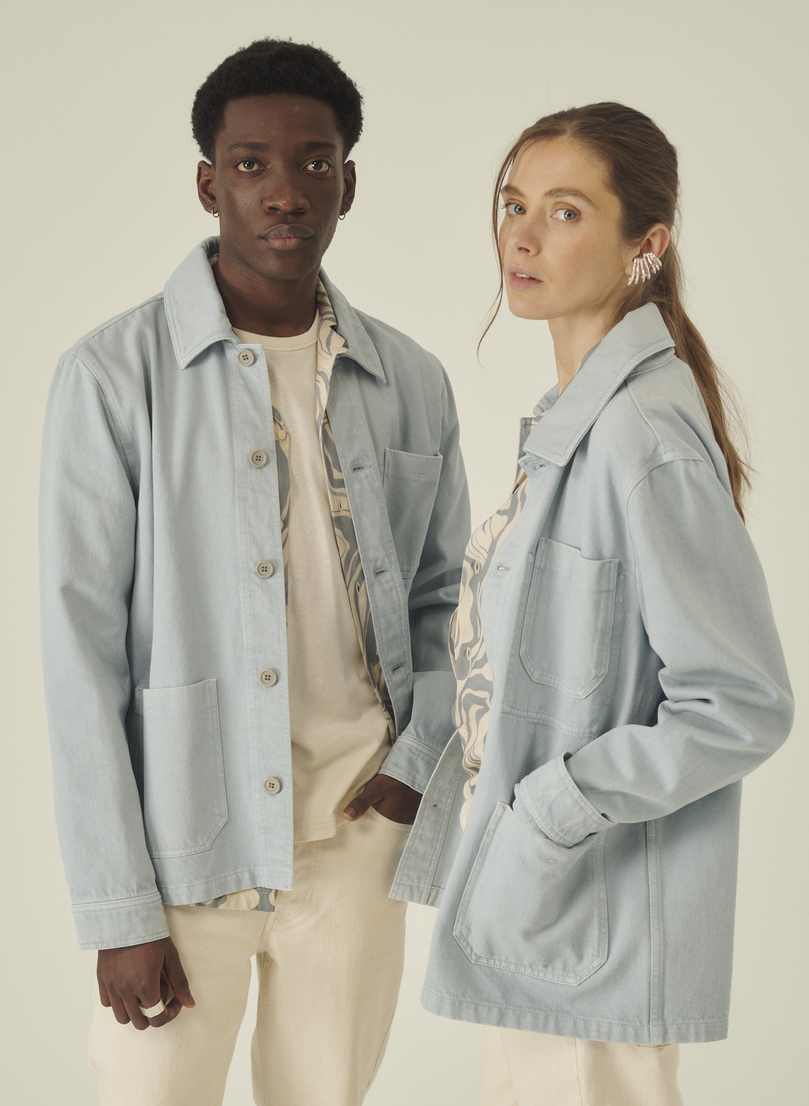 veste peintre bleu homme femme unisexe