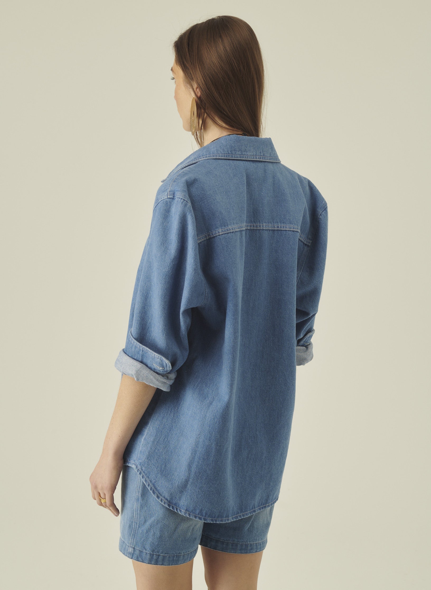 surchemise denim bleach delave homme femme unisexe oekotex