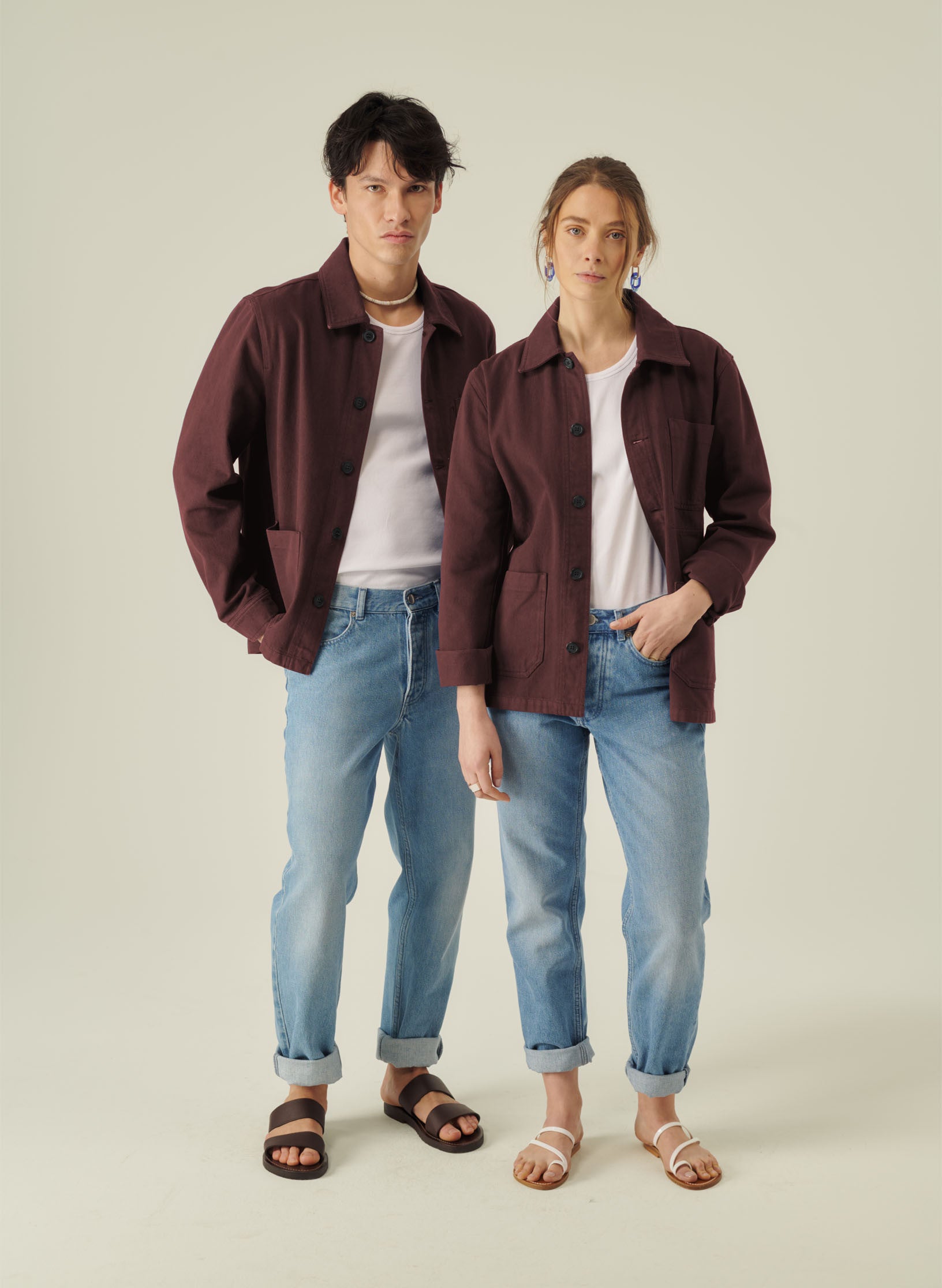 veste peintre marrron homme femme unisexe