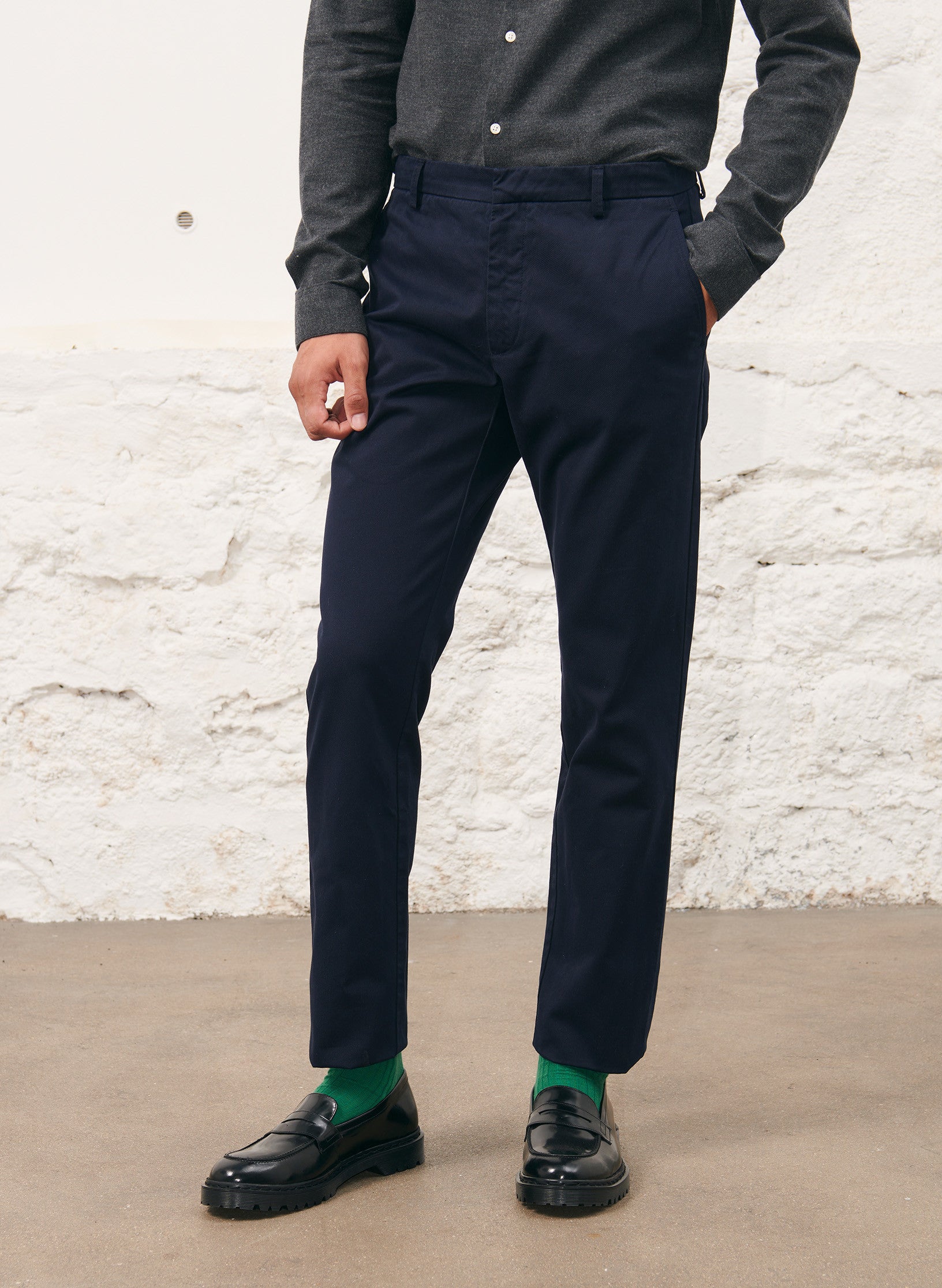 le chino slim homme marine