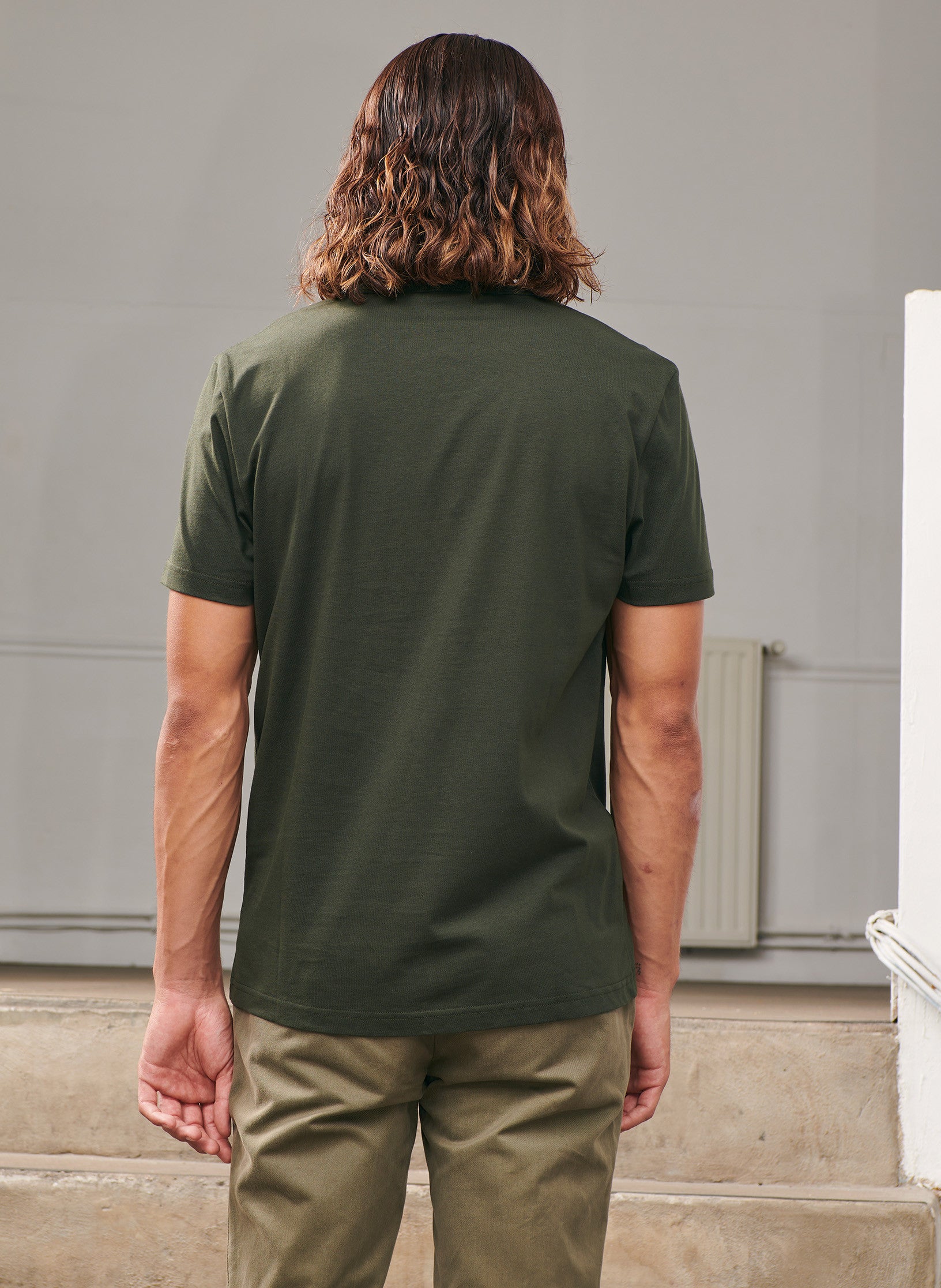 tee shirt coton organique homme kaki vert