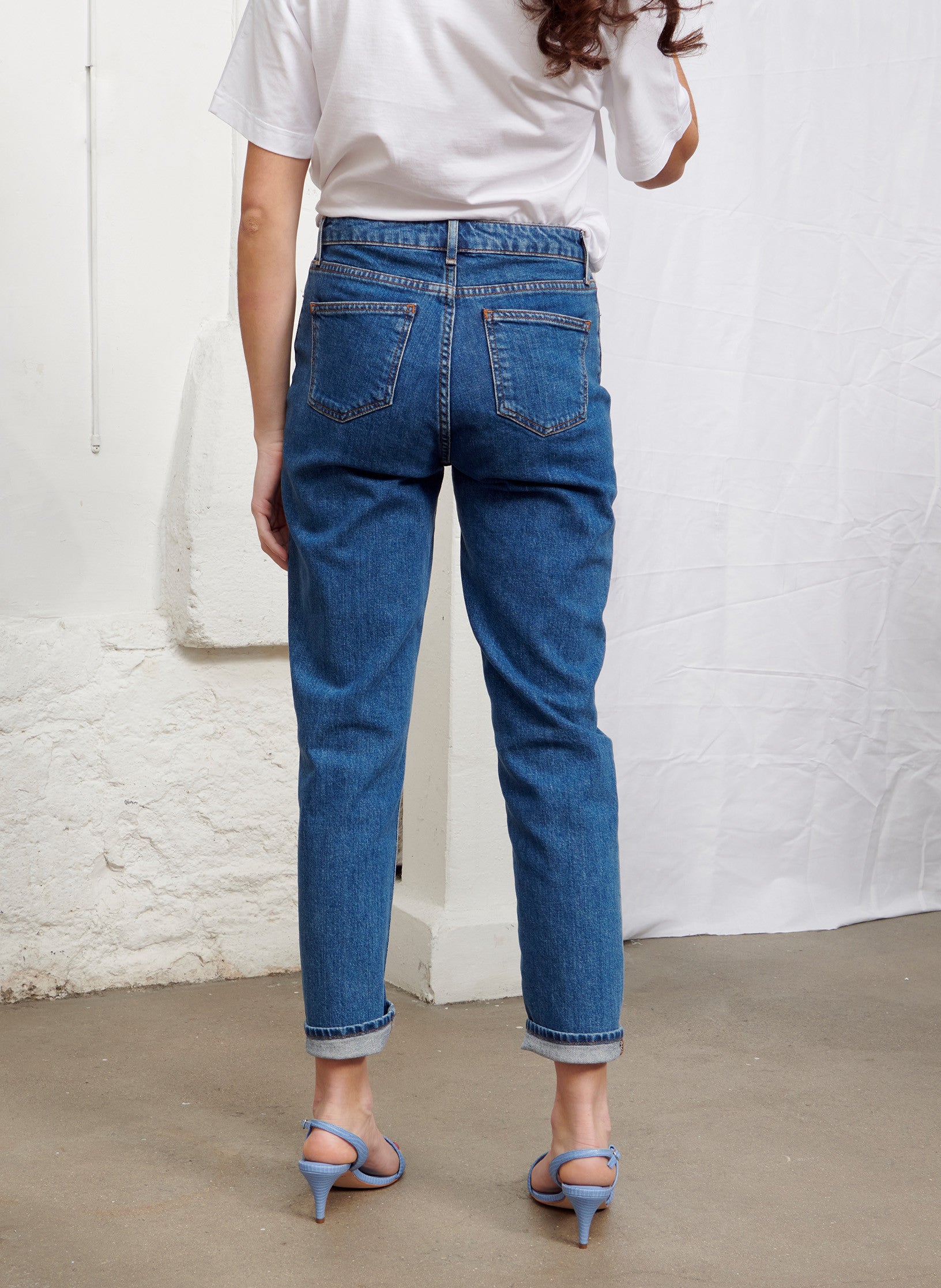 jean mom taille haute femme stone