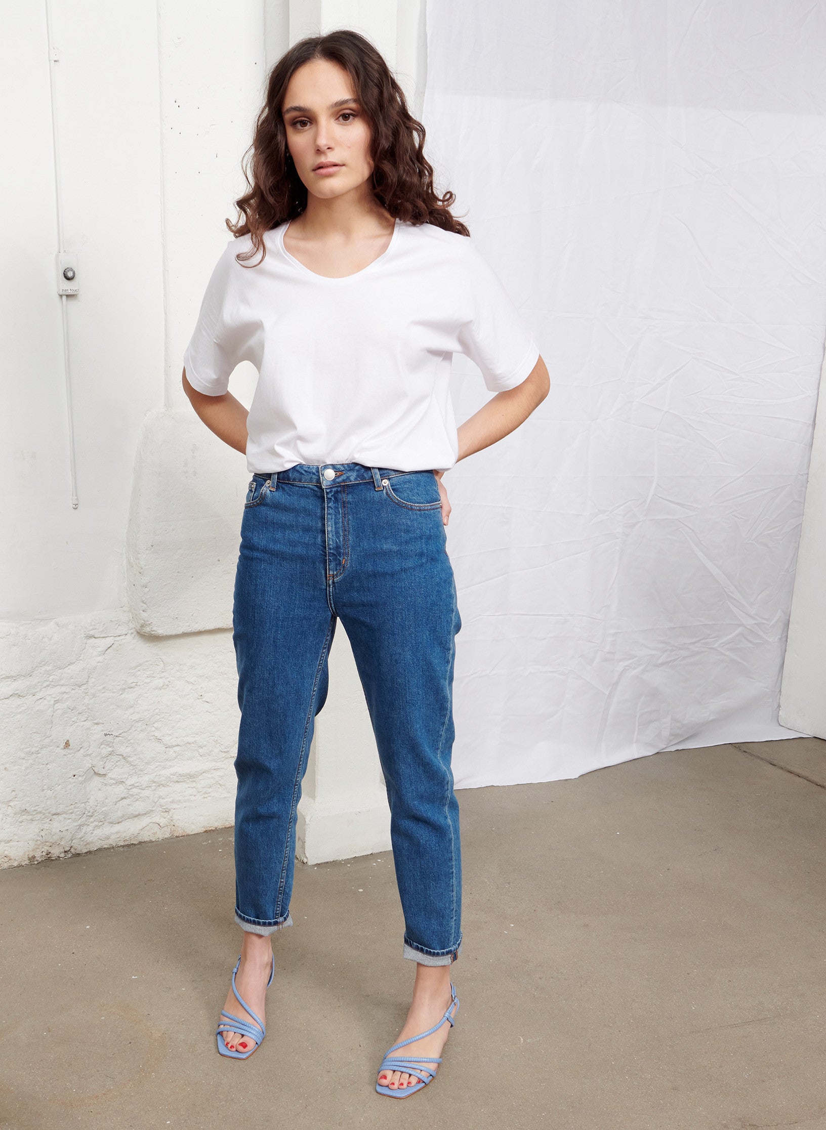 jean mom taille haute femme stone