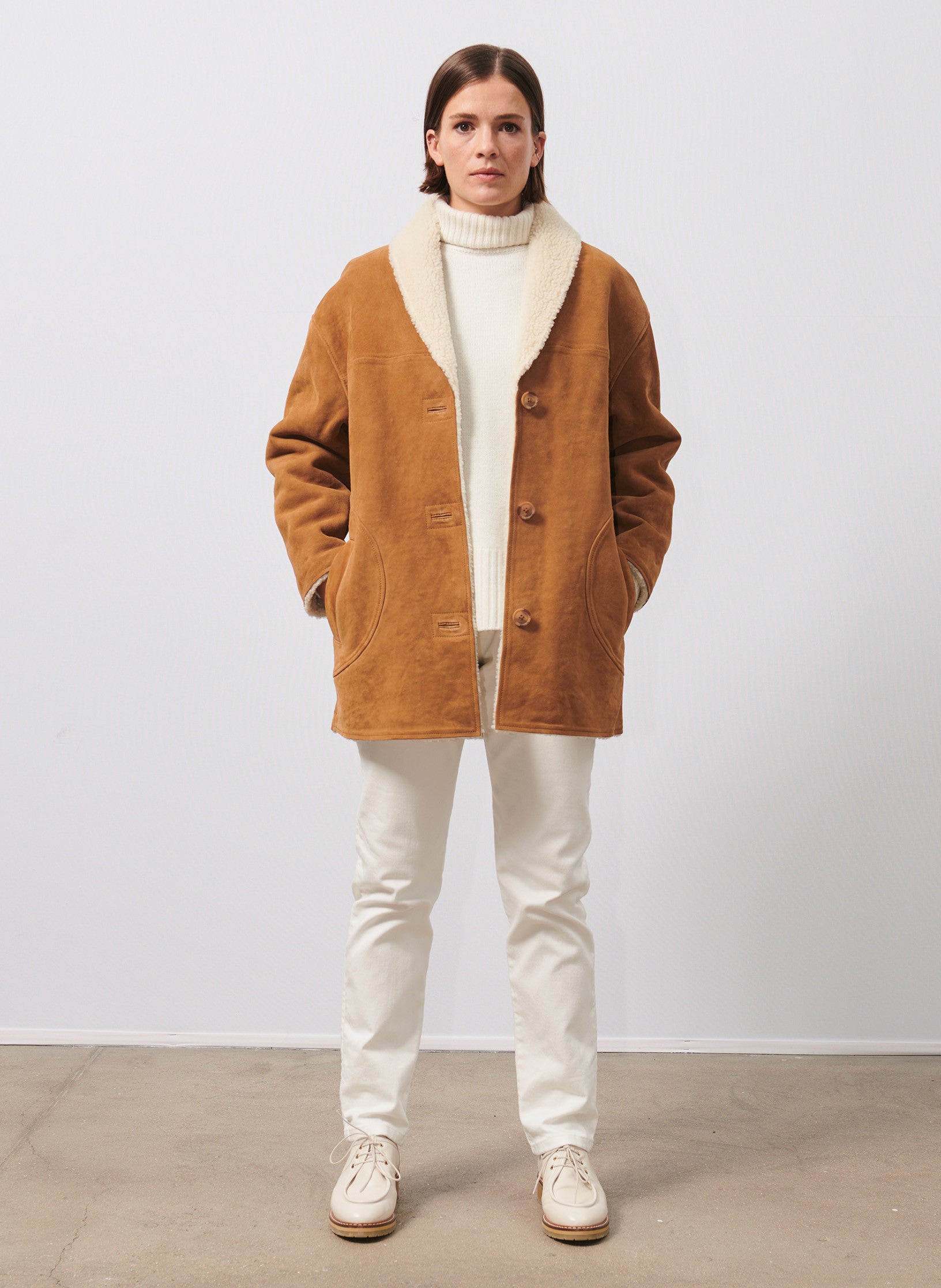 canadienne en fausse fourrure femme naturel