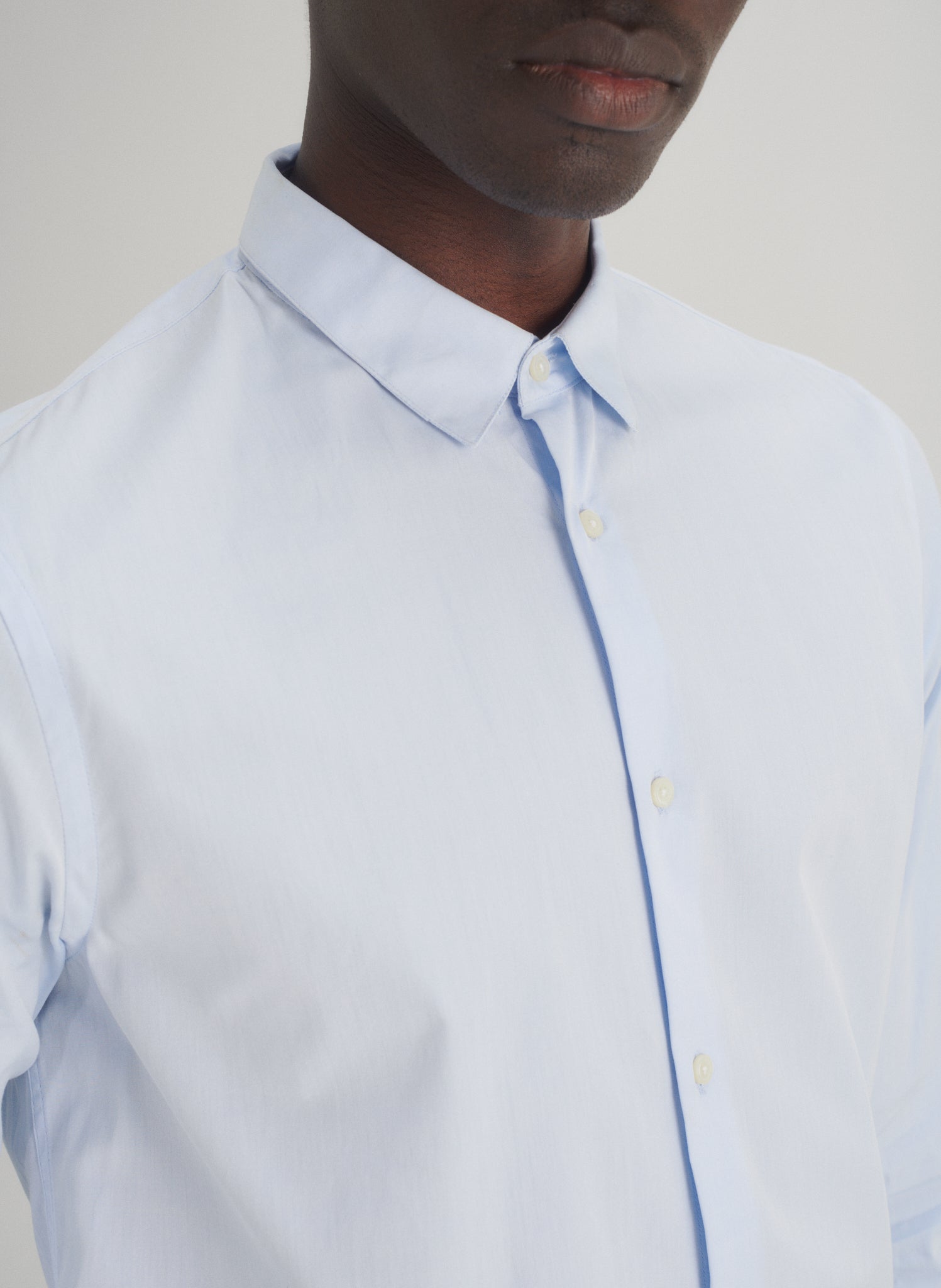 chemise popeline bleu homme