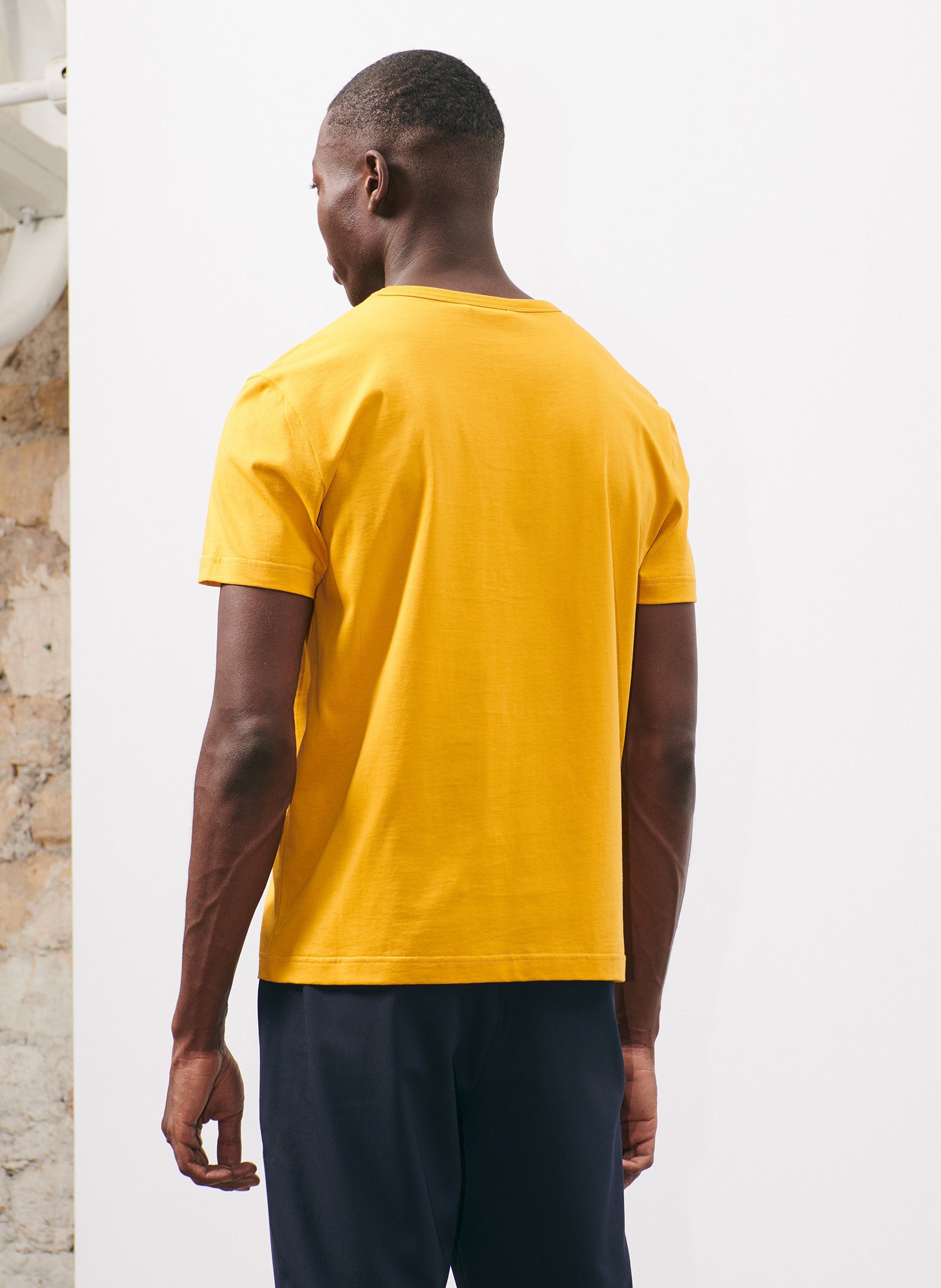 tee shirt coton organique homme jaune