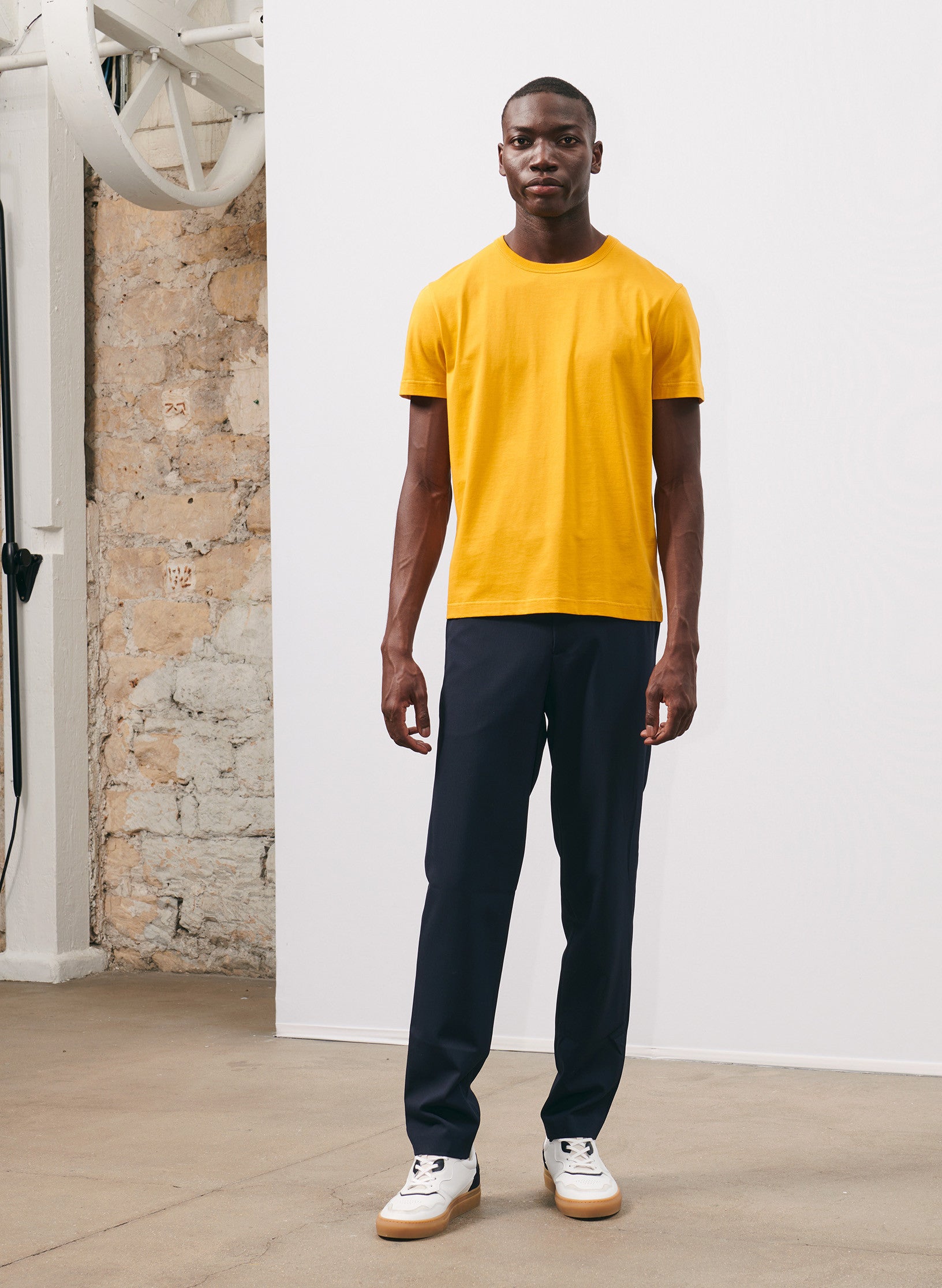 tee shirt coton organique homme jaune