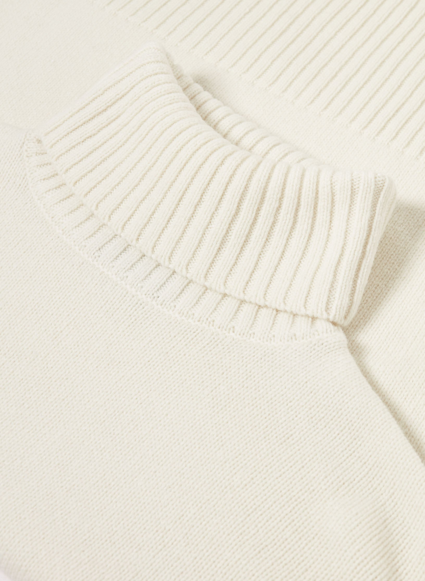 pull oversized col roule ecru laine ecoreponsable ecru