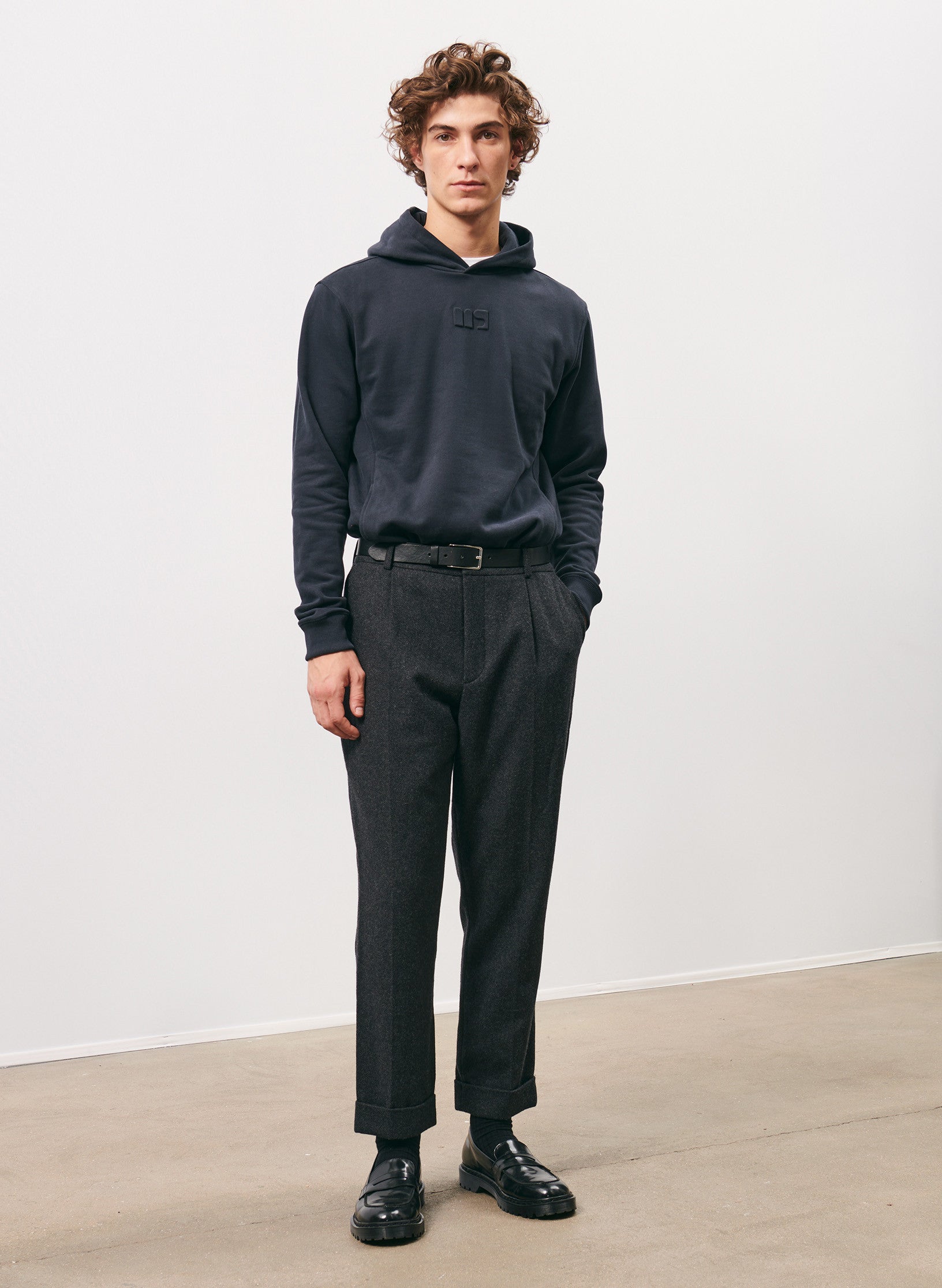 hoodie homme bleu coton organique