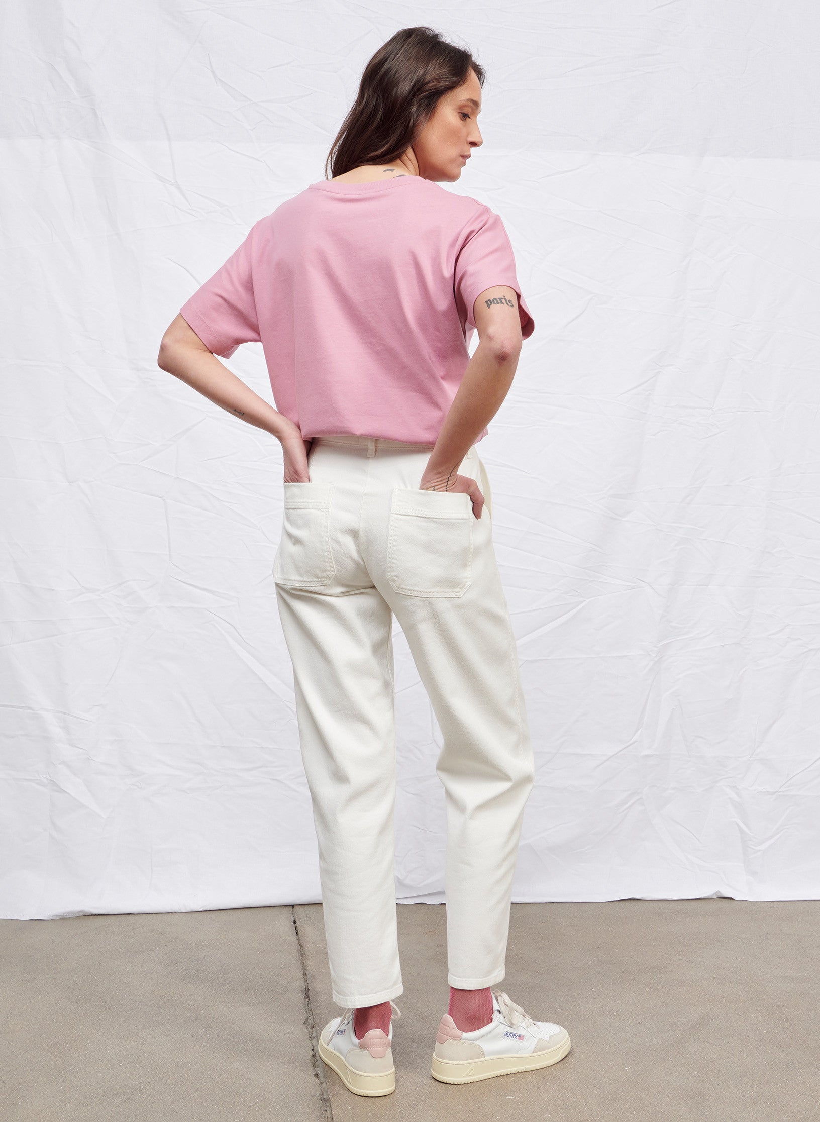 tee shirt manches kimono coton organique rose femme