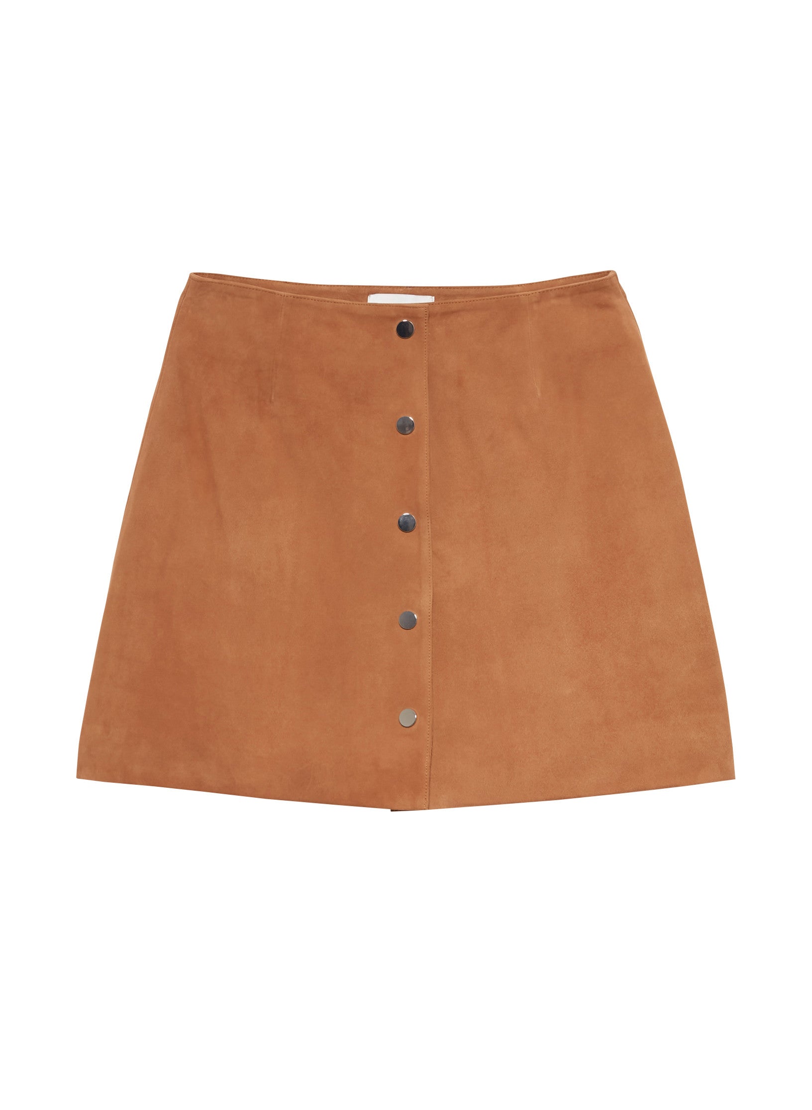 jupe pression daim cognac femme