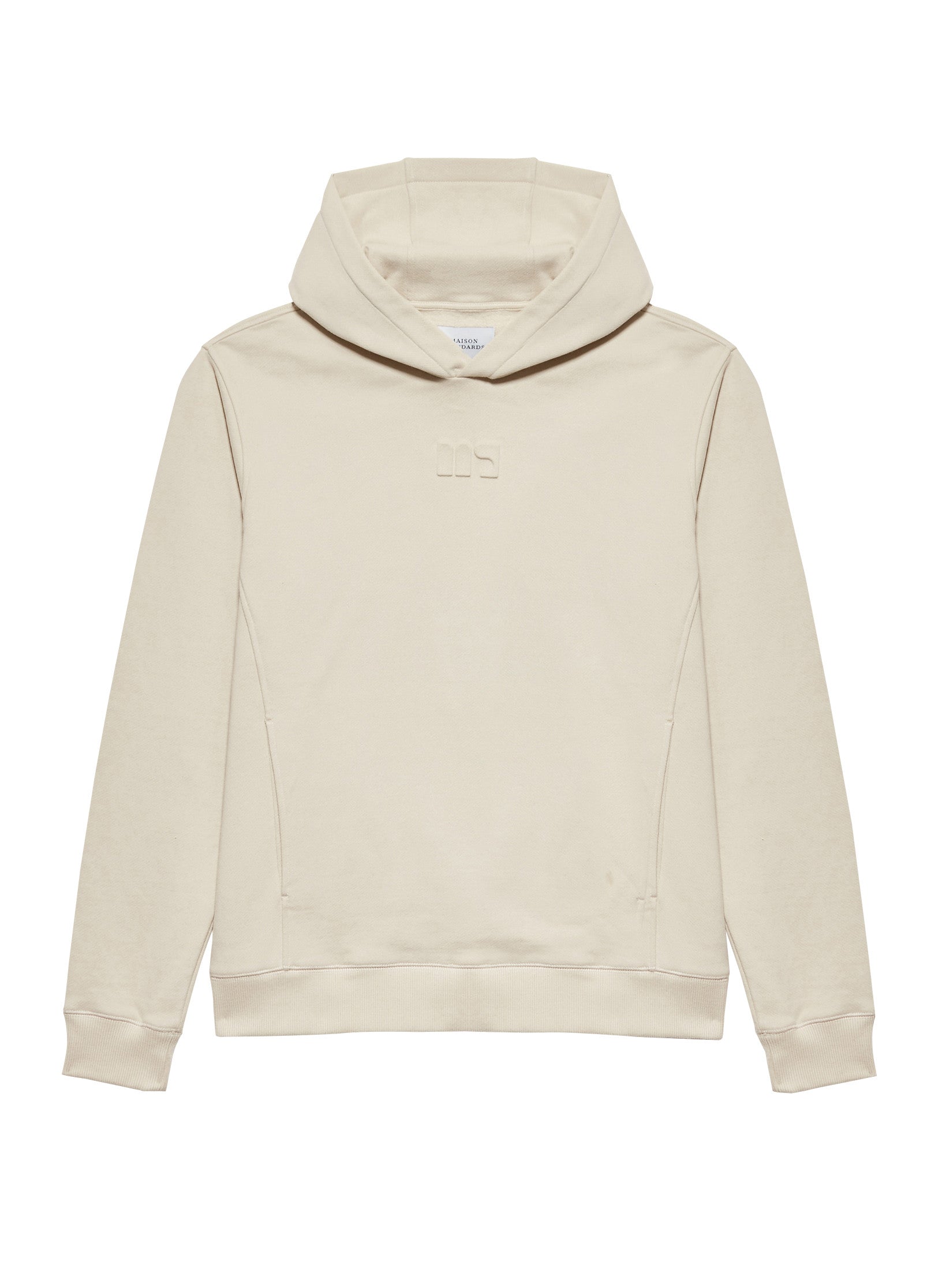 hoodie beige homme coton logo