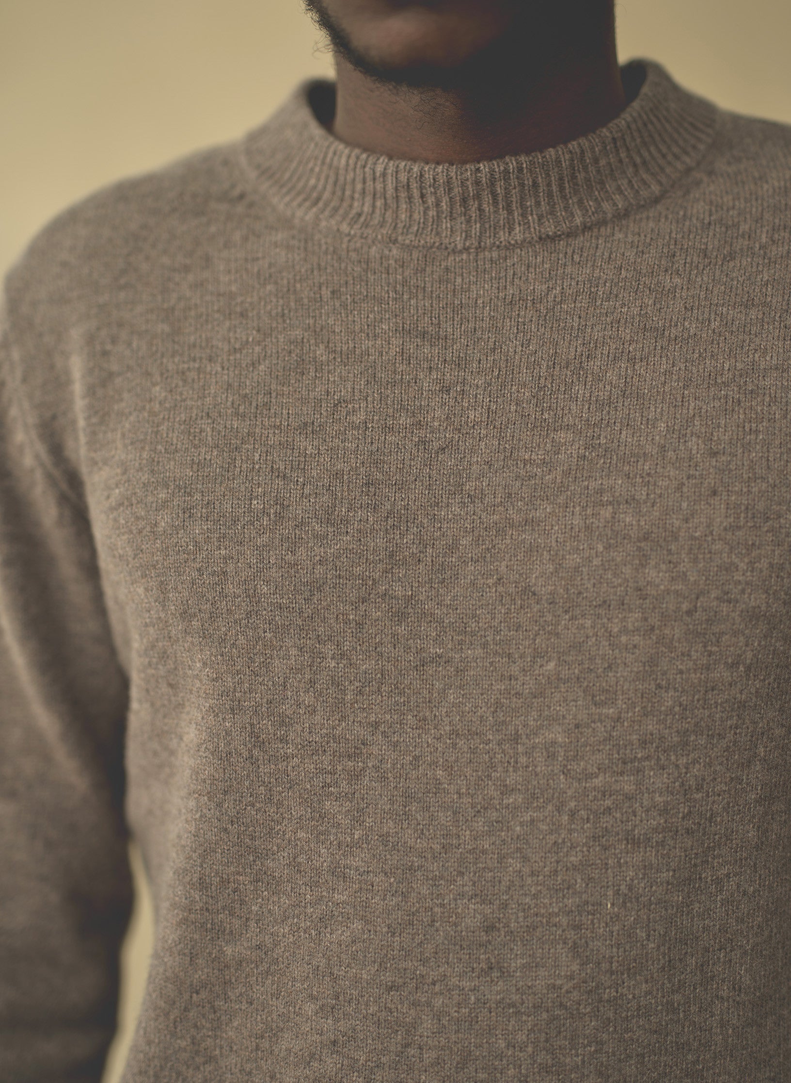 pull rdc 100 laine beige homme