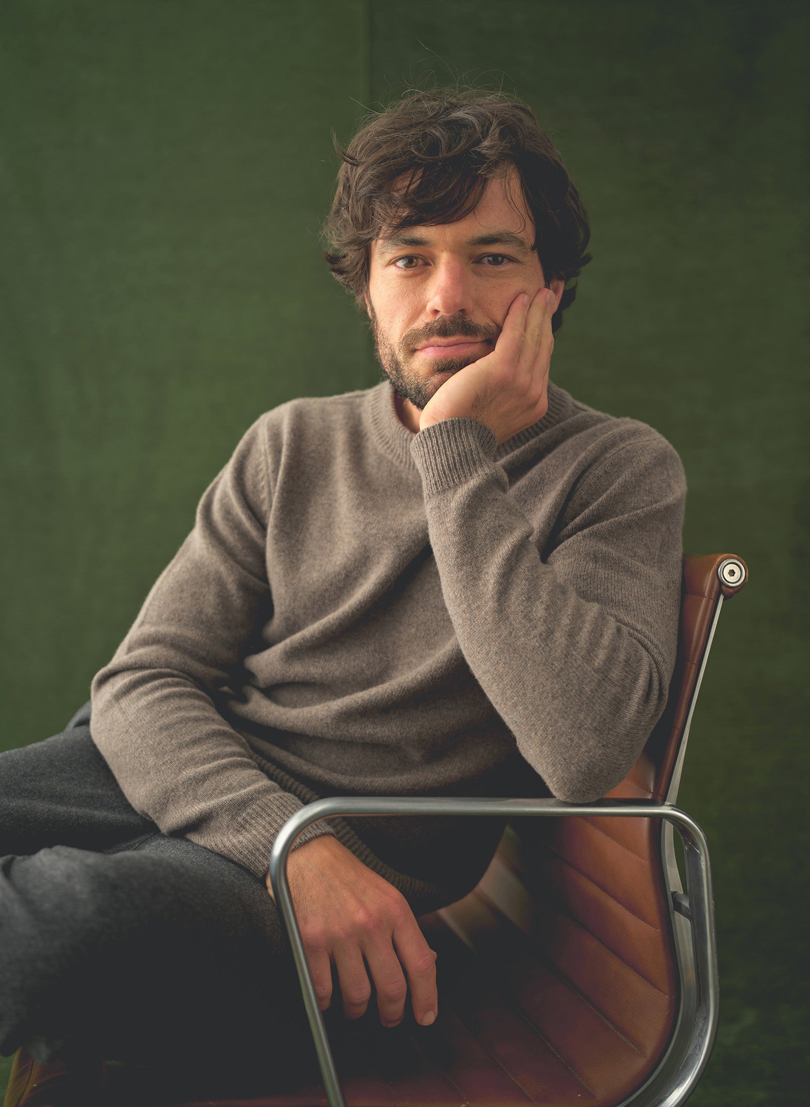 pull rdc 100 laine beige homme