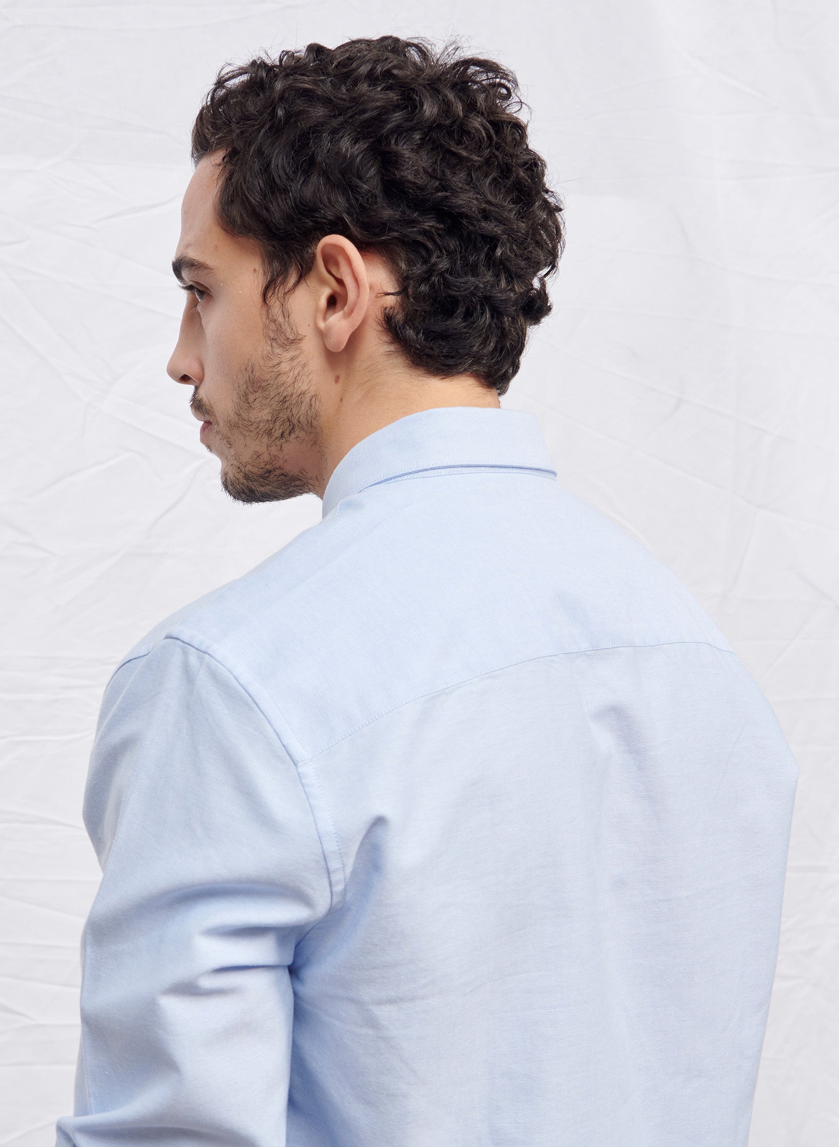 chemise oxford ajustee bleu homme