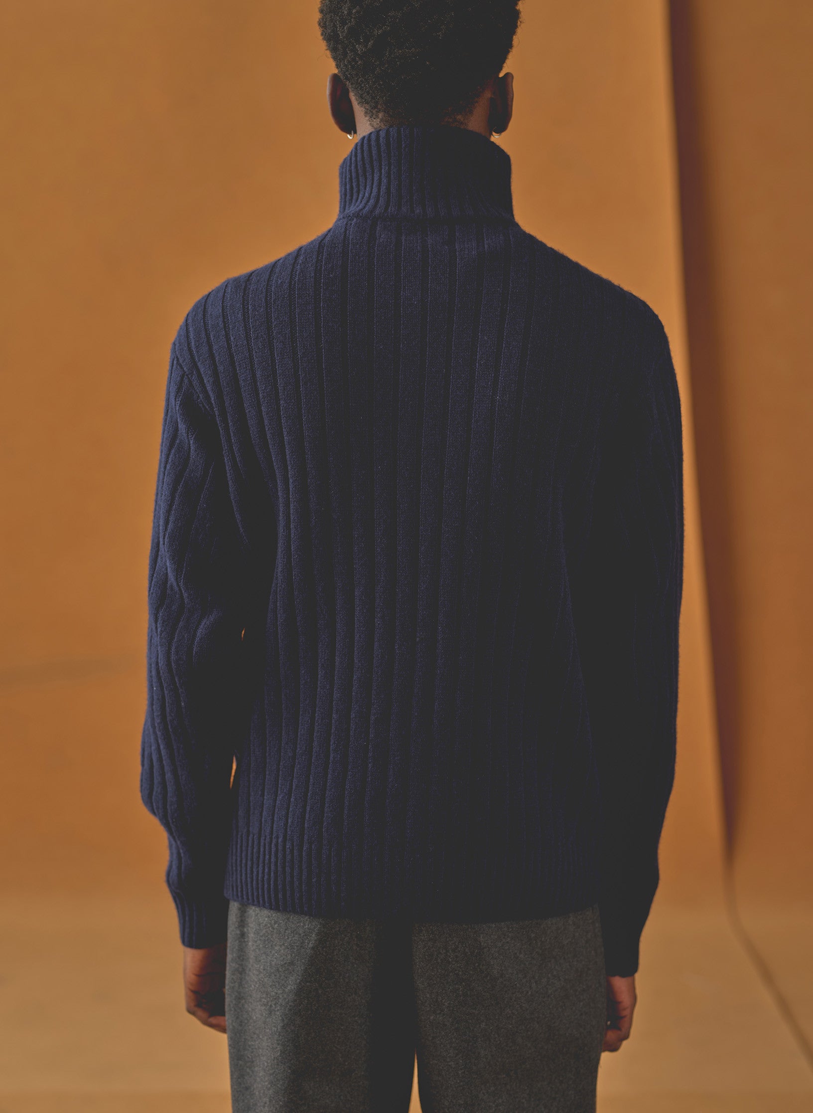 pull camionneur 100 laine navy homme