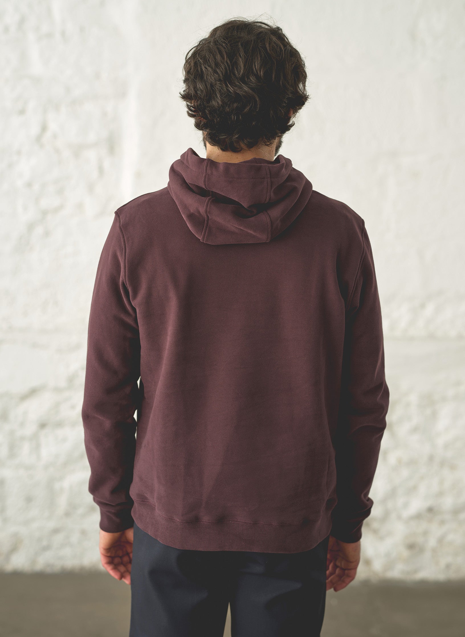 hoodie homme bordeaux coton