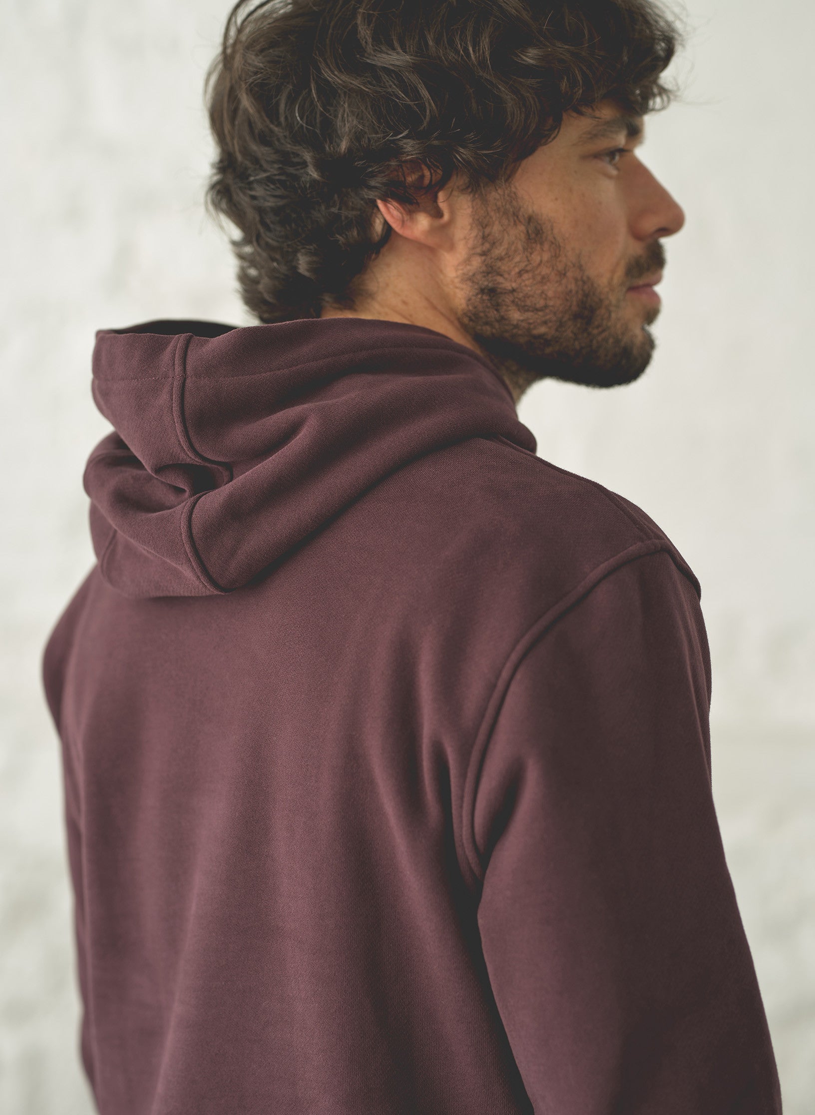 hoodie homme bordeaux coton