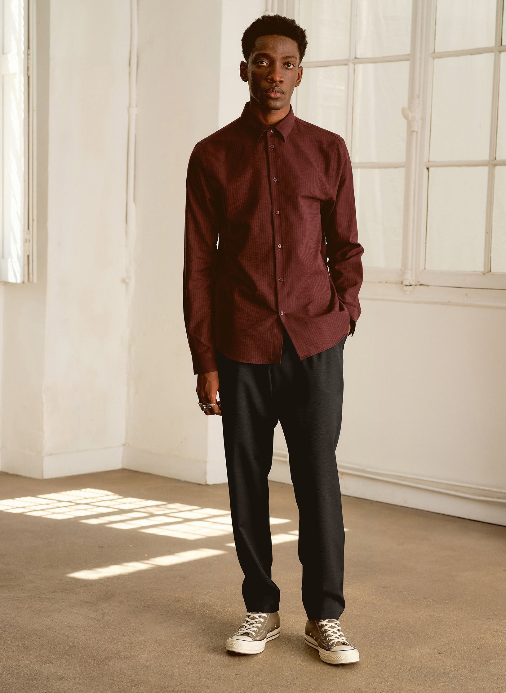 pantalon loose infroissable