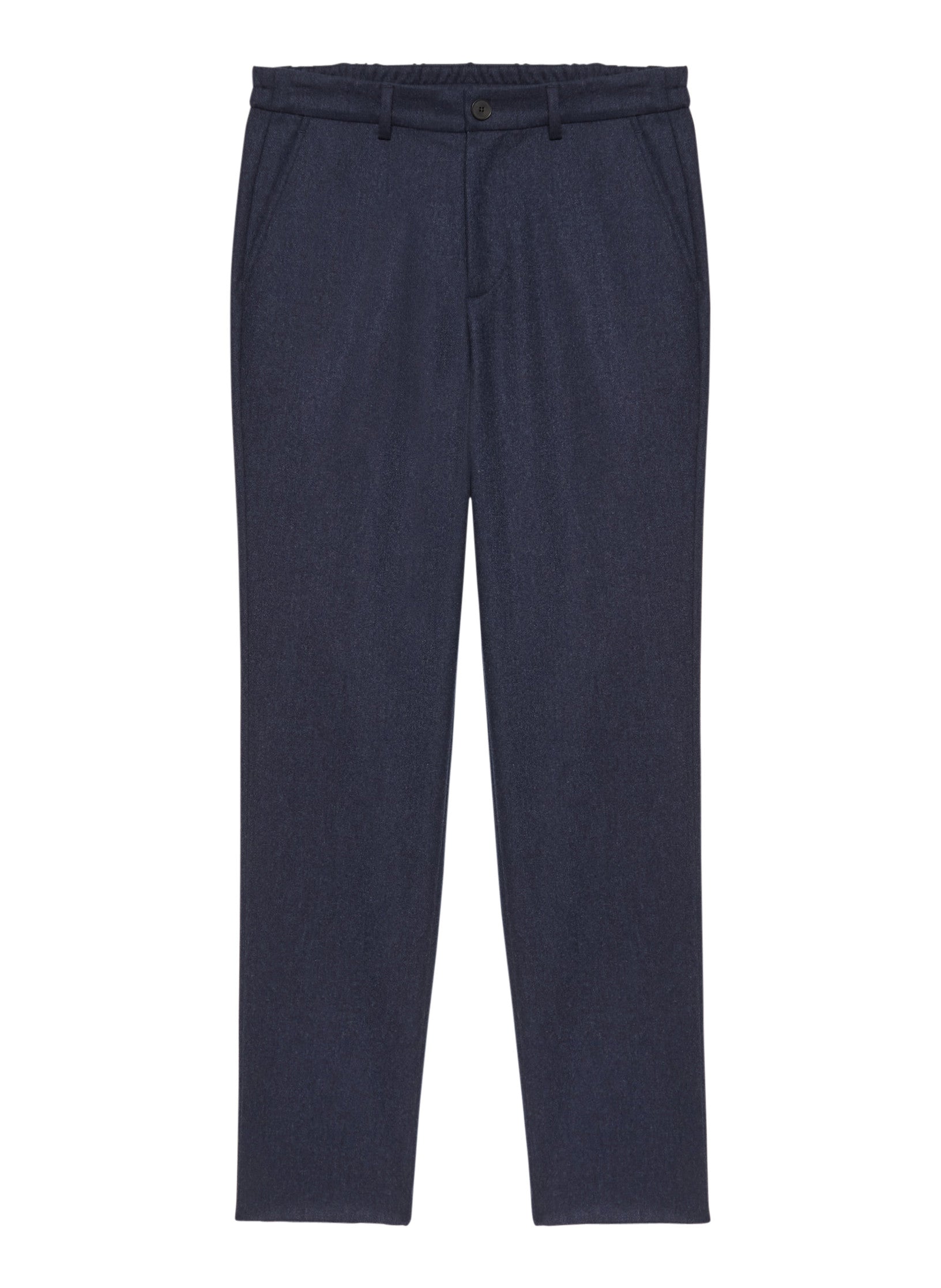 pantalon droit flanelle bleu homme