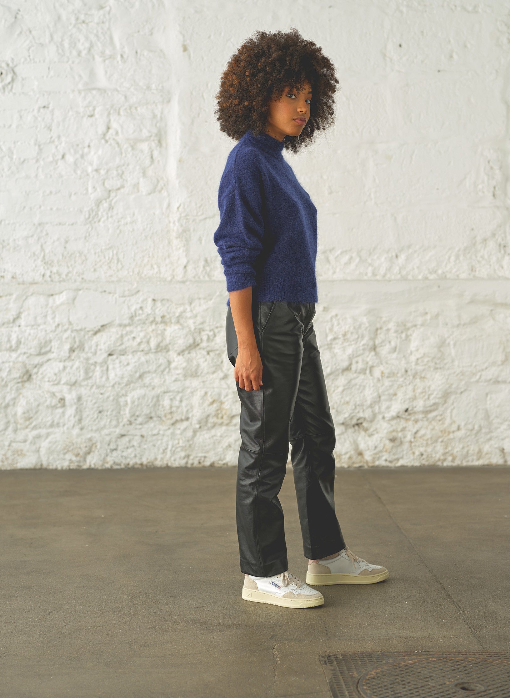 pantalon cuir noir femme