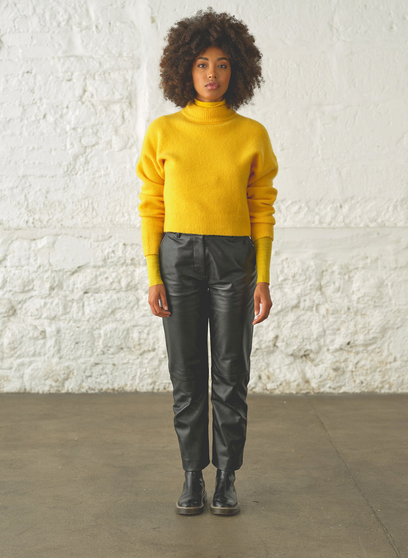 pantalon cuir noir femme