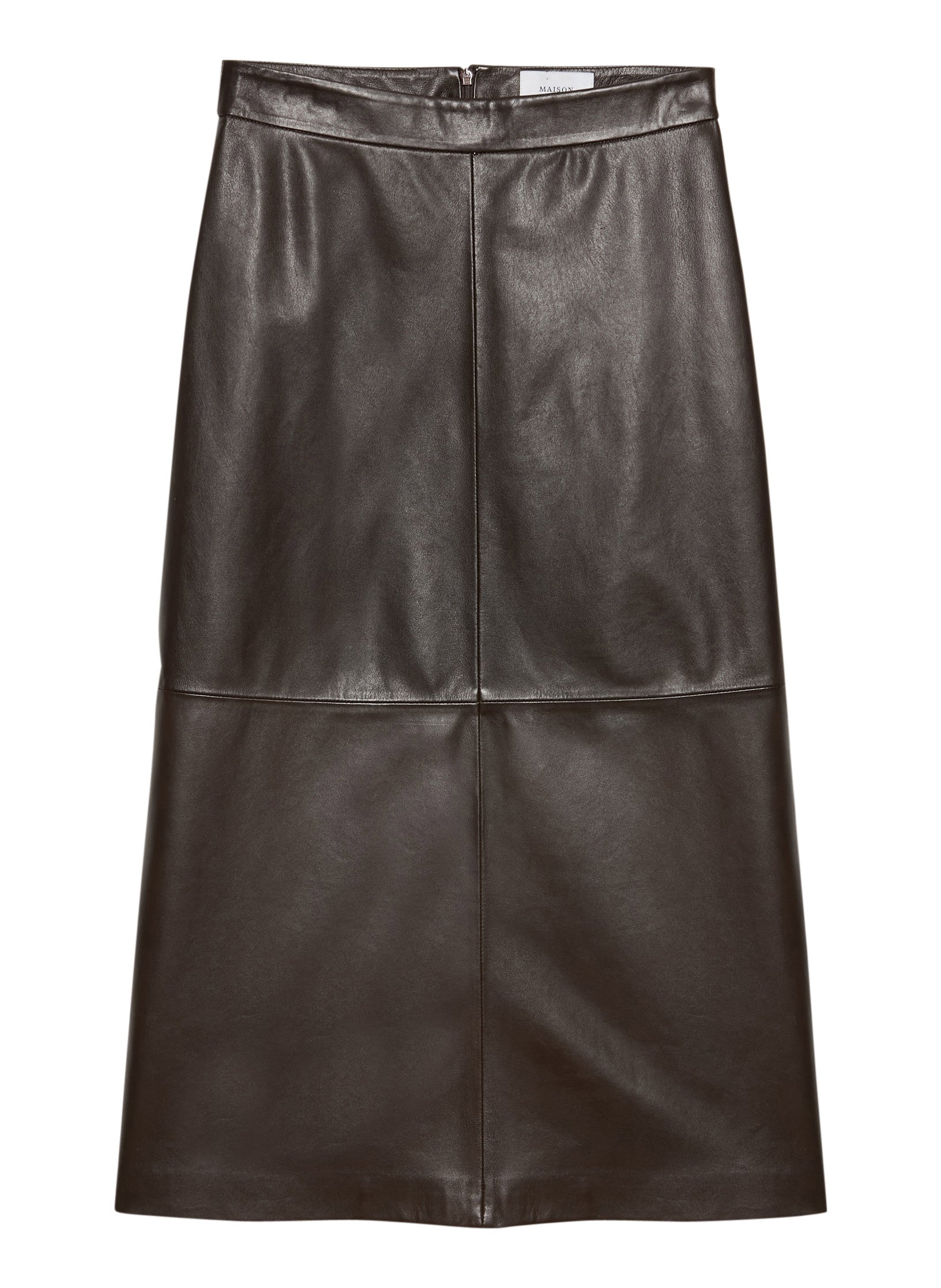 jupe longue cuir marron femme