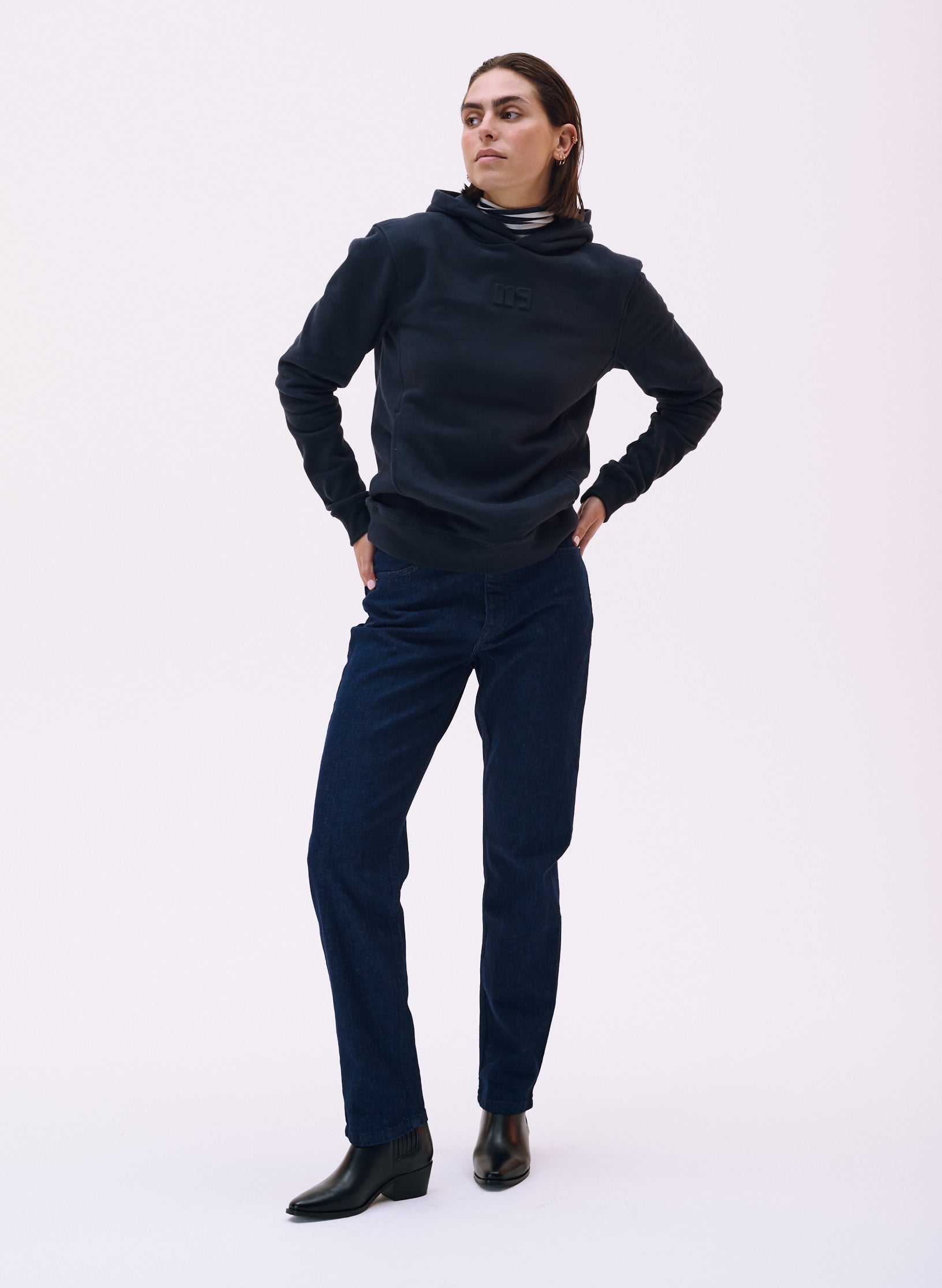 jean loose droit brut rince homme