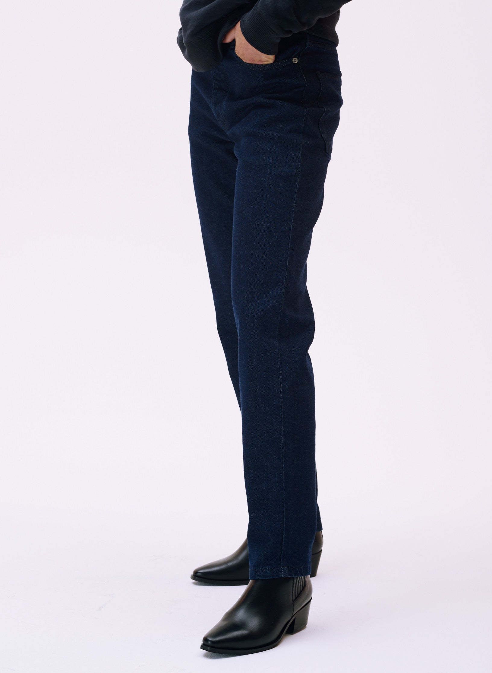 jean loose droit brut rince homme