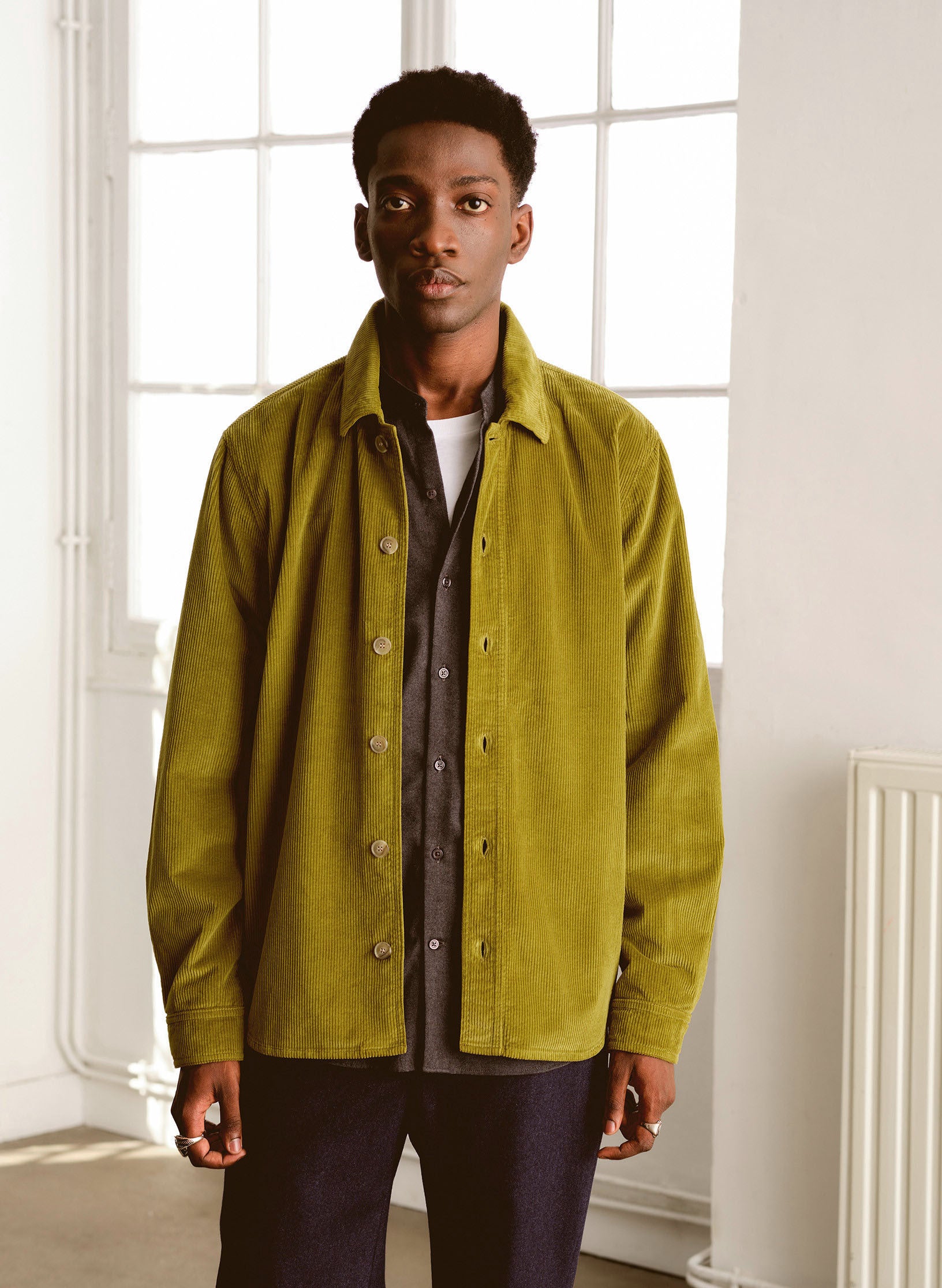 surchemise velours vert homme