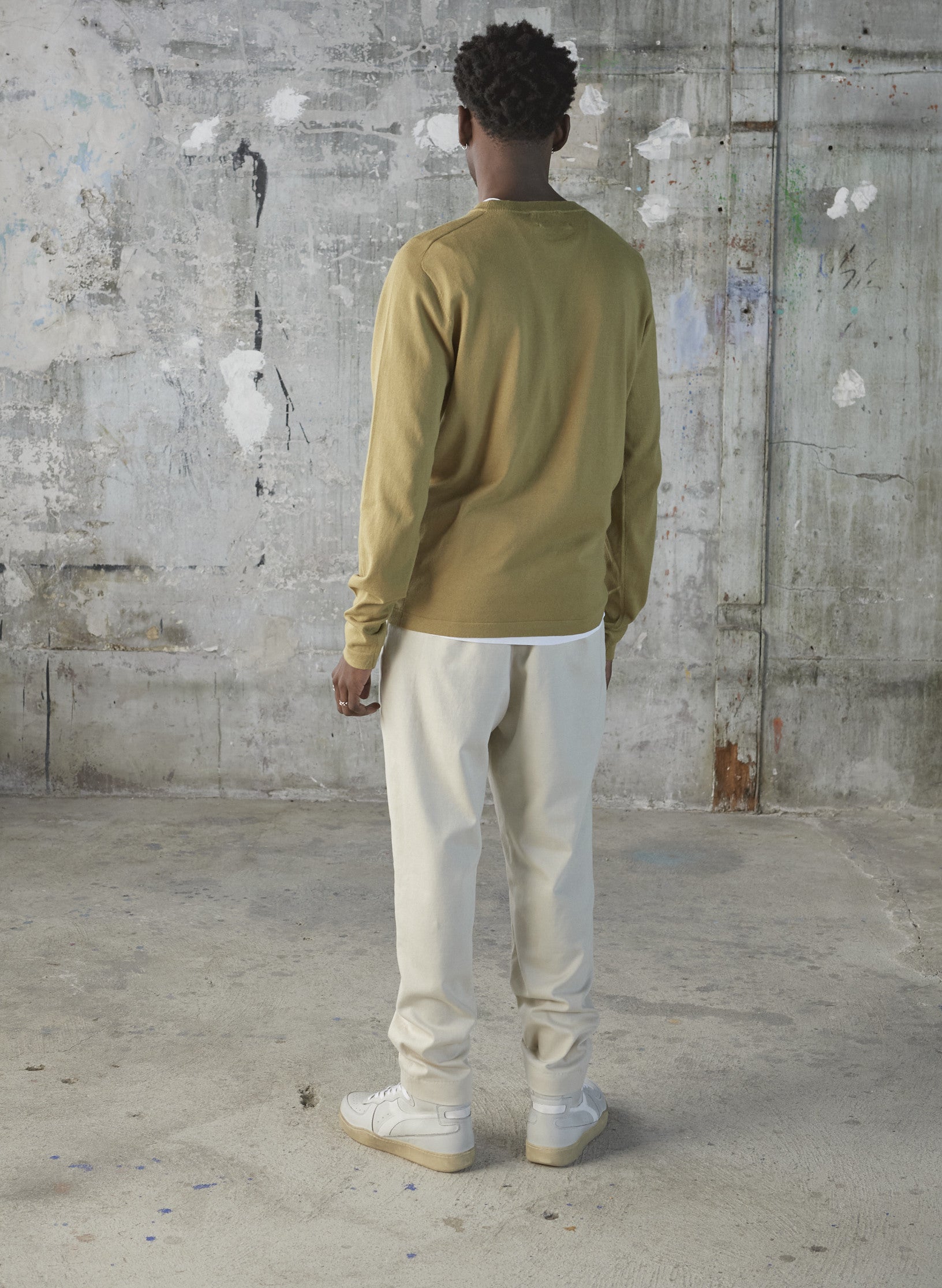 pantalon loose coton lin