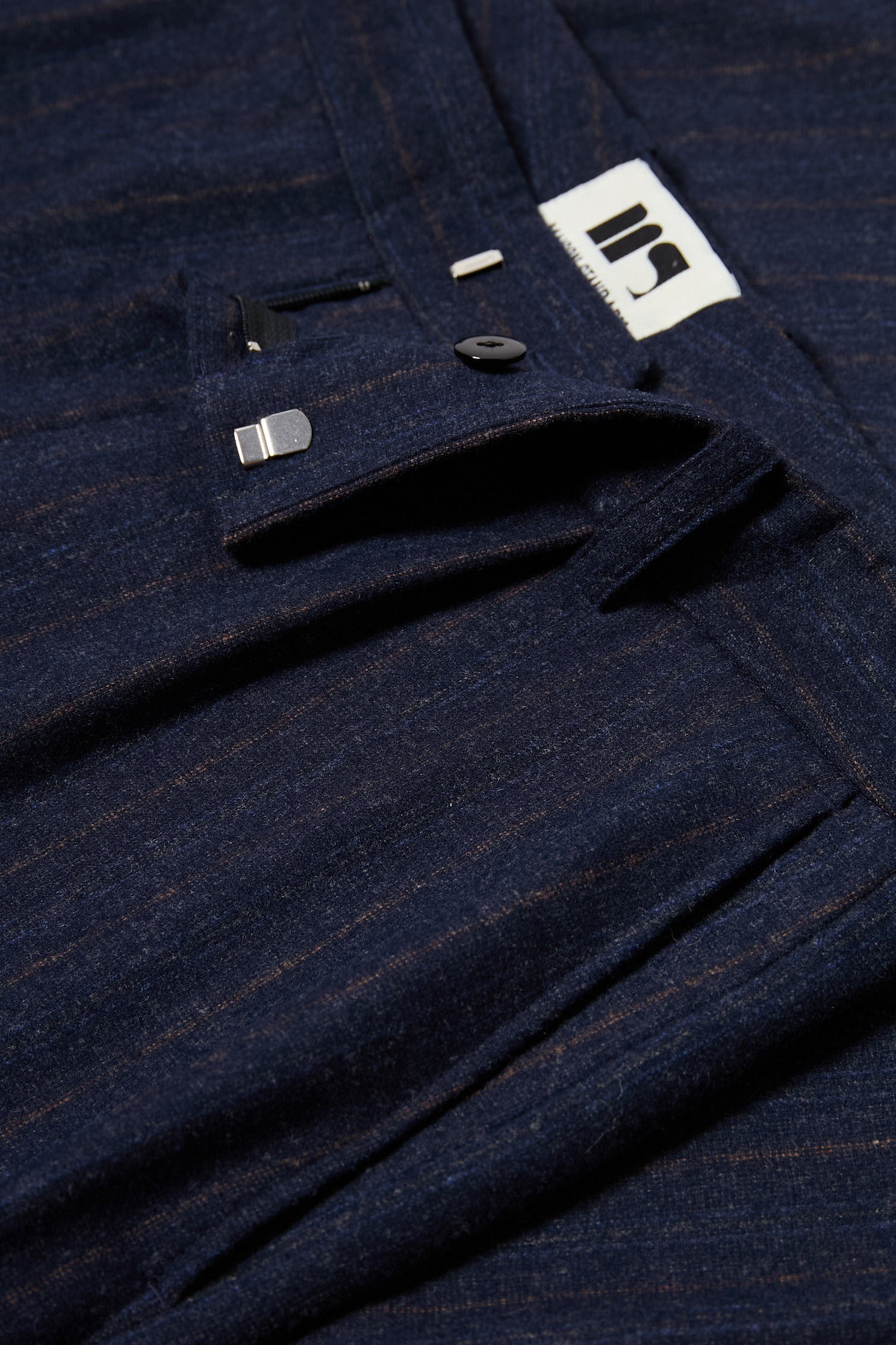 pantalon carotte flanelle raye bleu homme femme unisexe