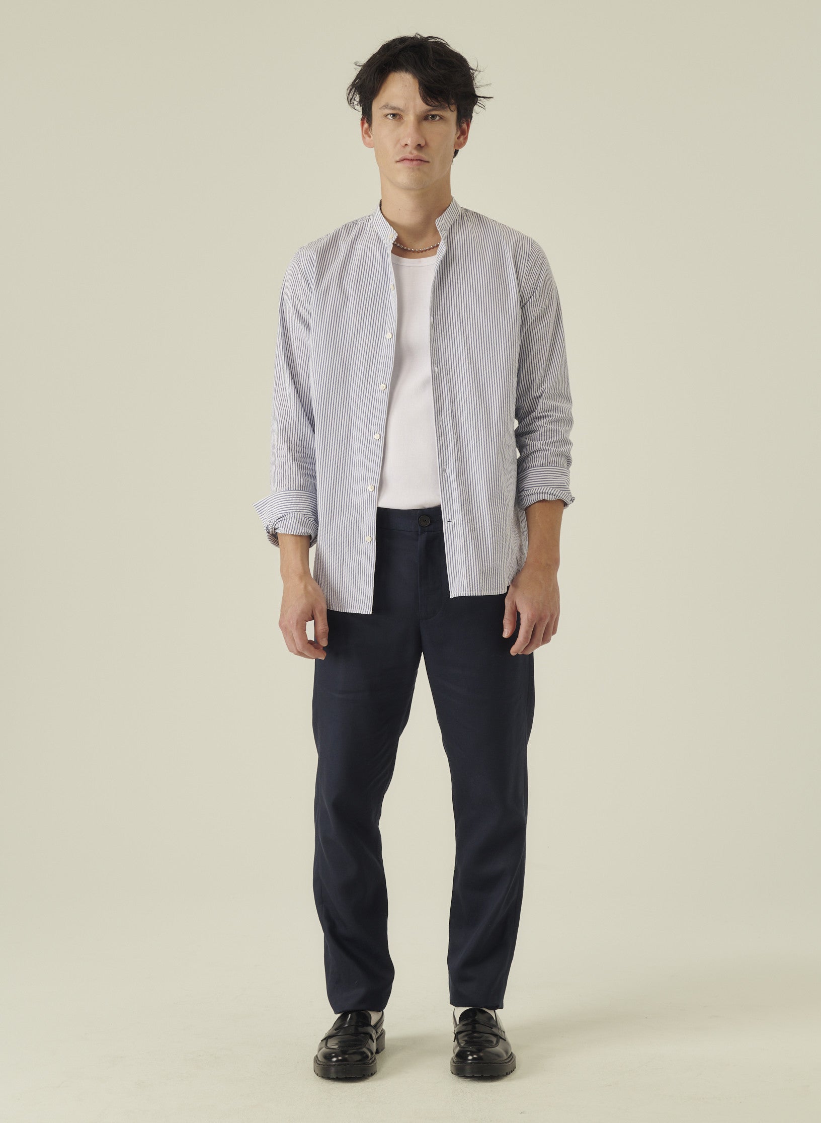 pantalon droit lin lyocell