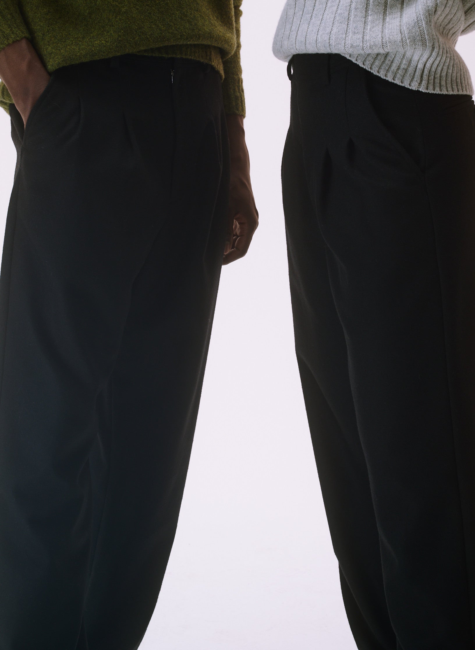 pantalon loose flanelle pinces noir homme femme unisexe