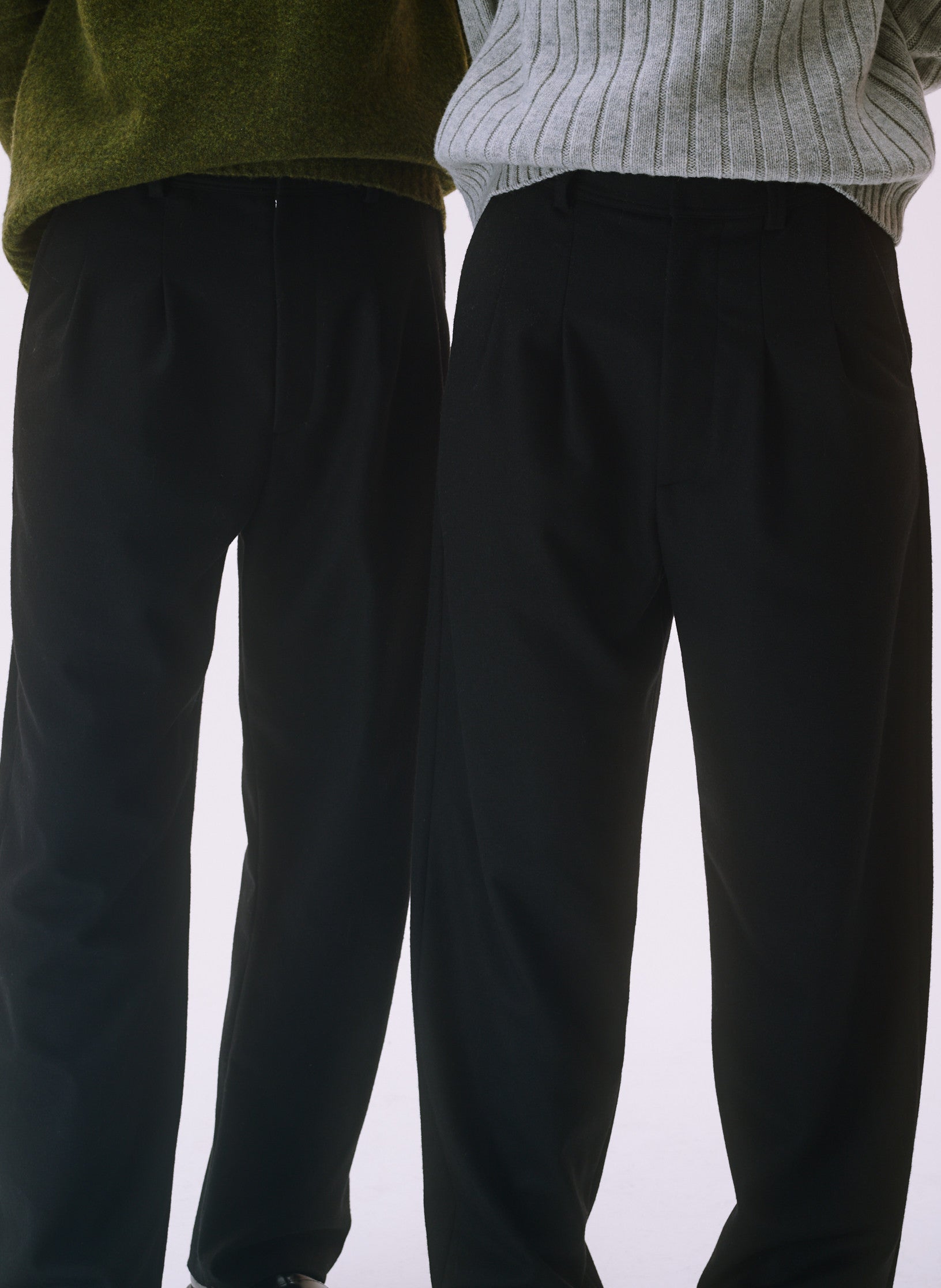 pantalon loose flanelle pinces noir homme femme unisexe