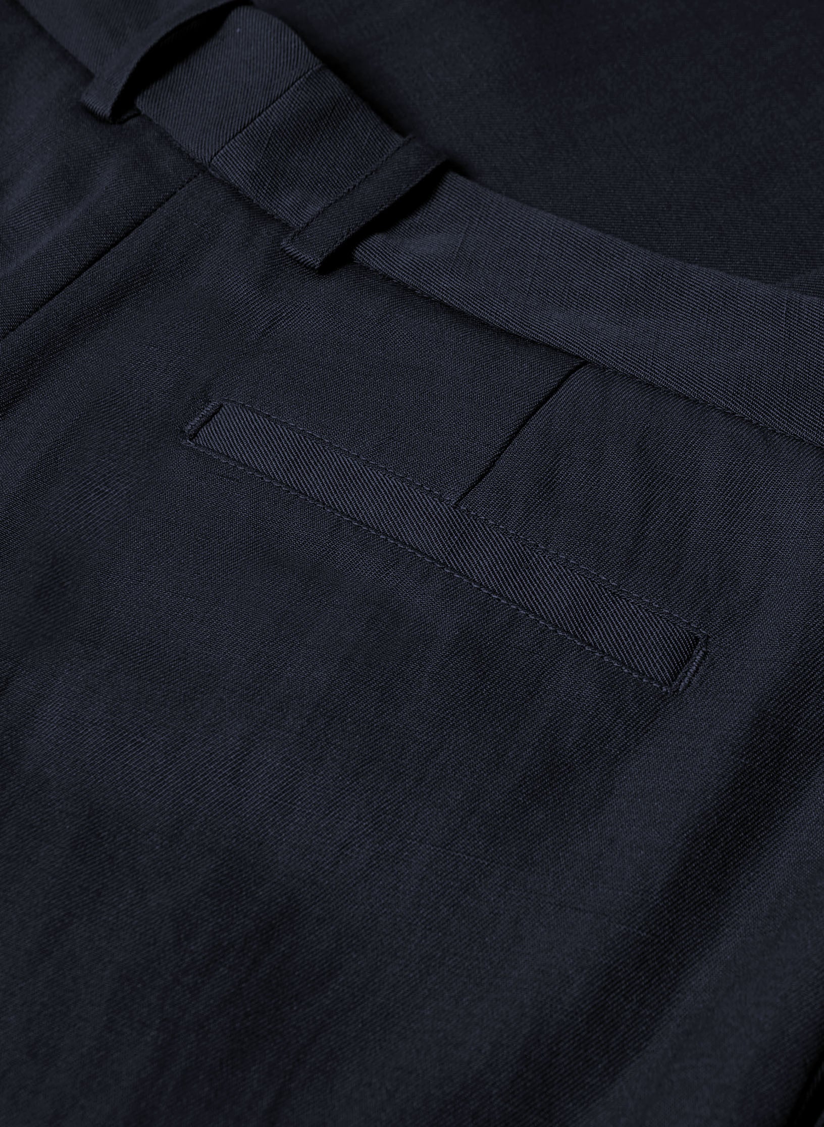 pantalon loose coton lin bleu marine homme