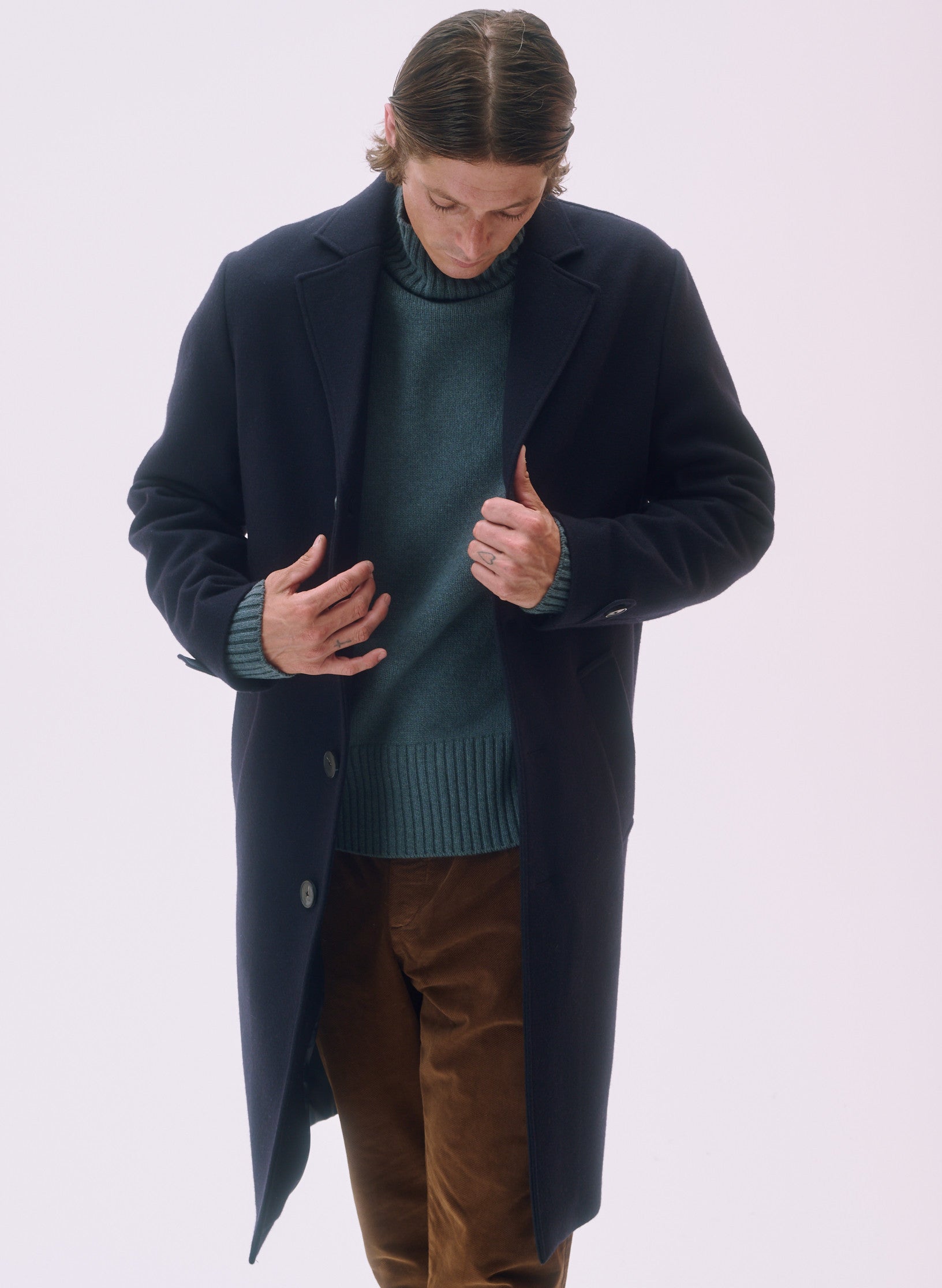 pantalon loose velours marron homme