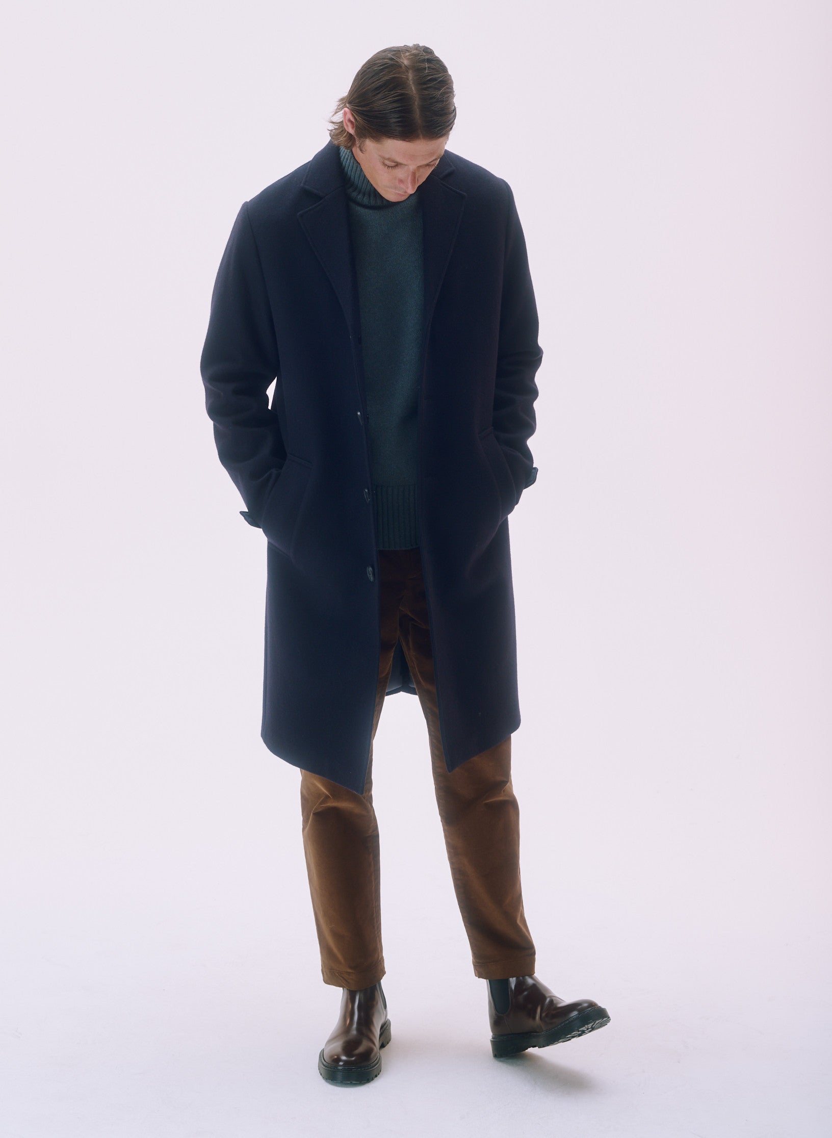 pantalon loose velours marron homme